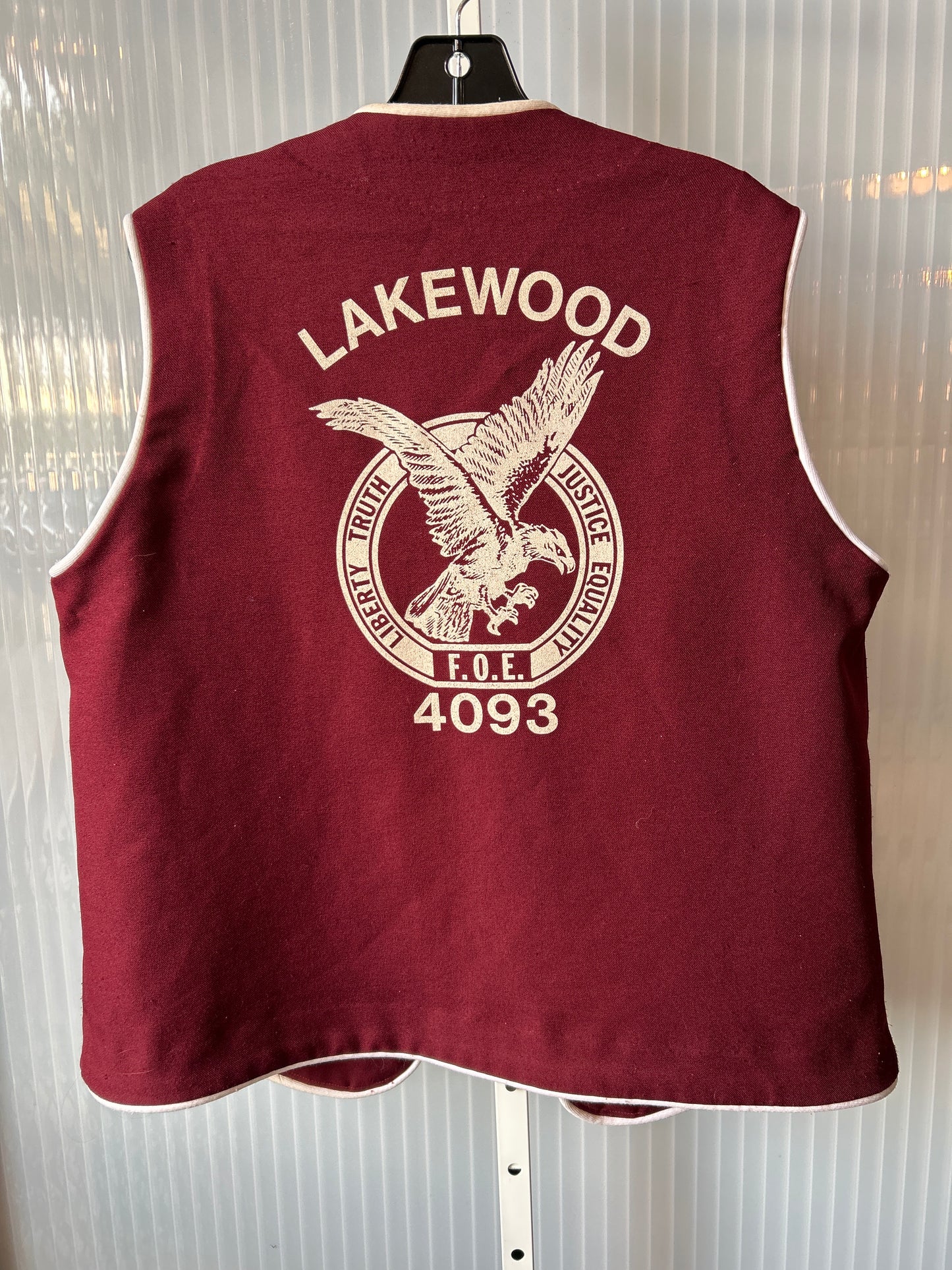 1970s Maroon Fraternal Order of Eagles Vest