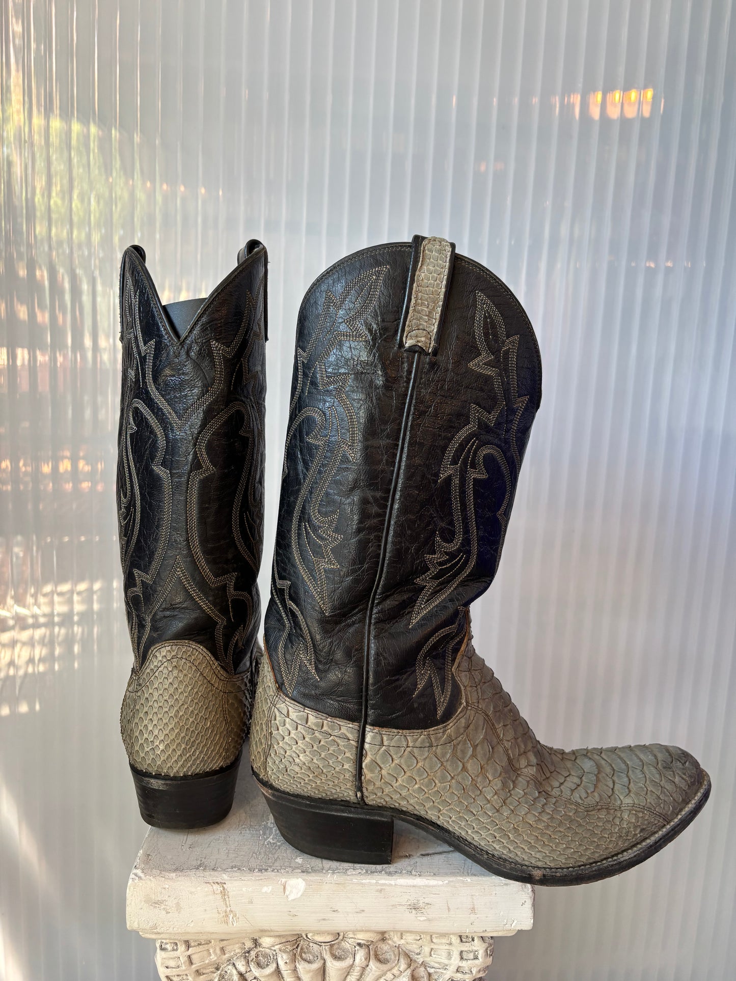 Dan Post 2-Tone Snakeskin Cowboy Boot 10D