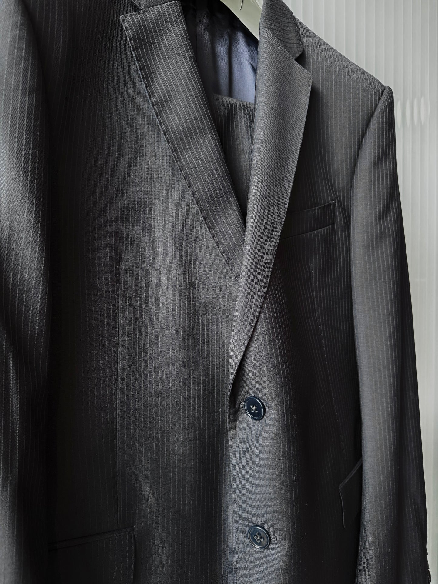 Armani Collezioni Black Striped Suit Jacket & Pants Set NWT