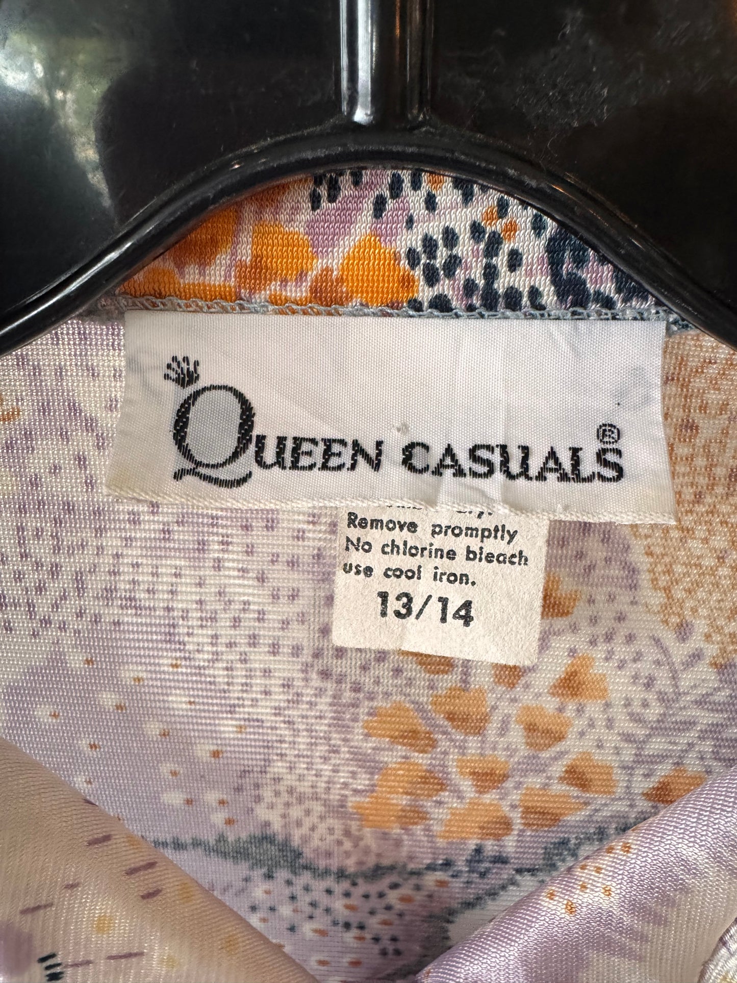 1970s Lavender Point-Collar Button Up Shirt