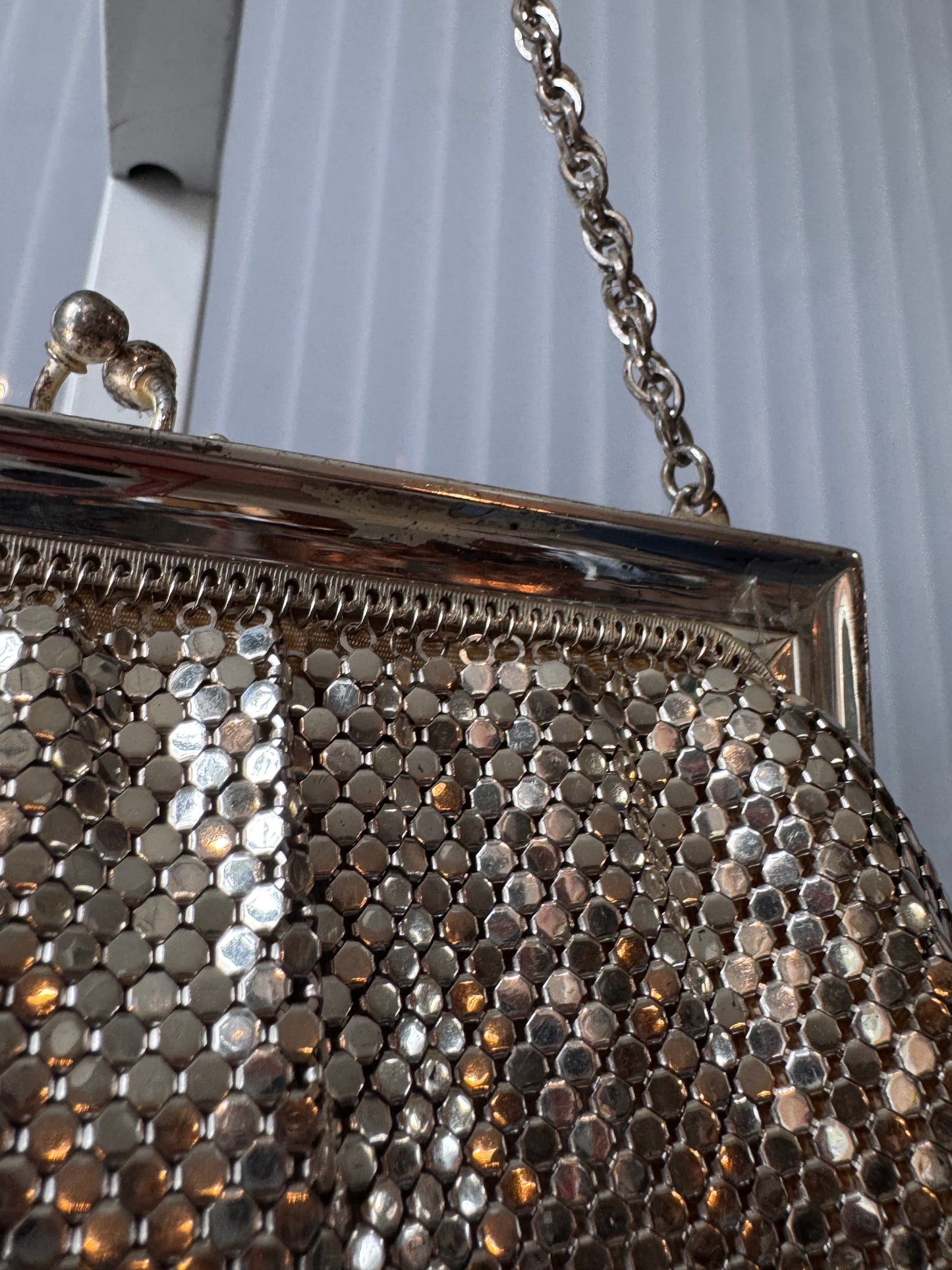 1940s Silver Mesh Clutch Purse