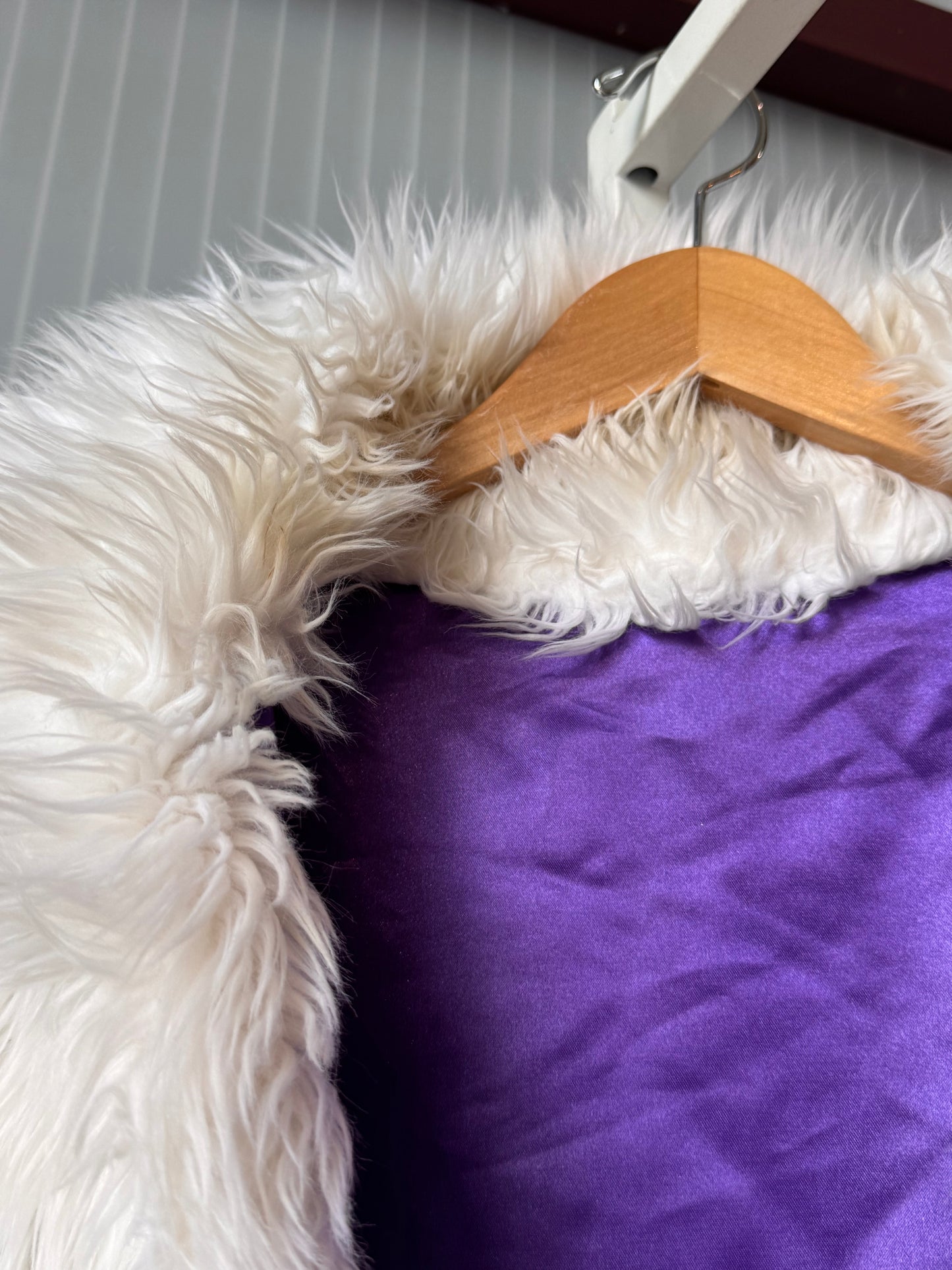 1990s White Faux Fur Rave Coat