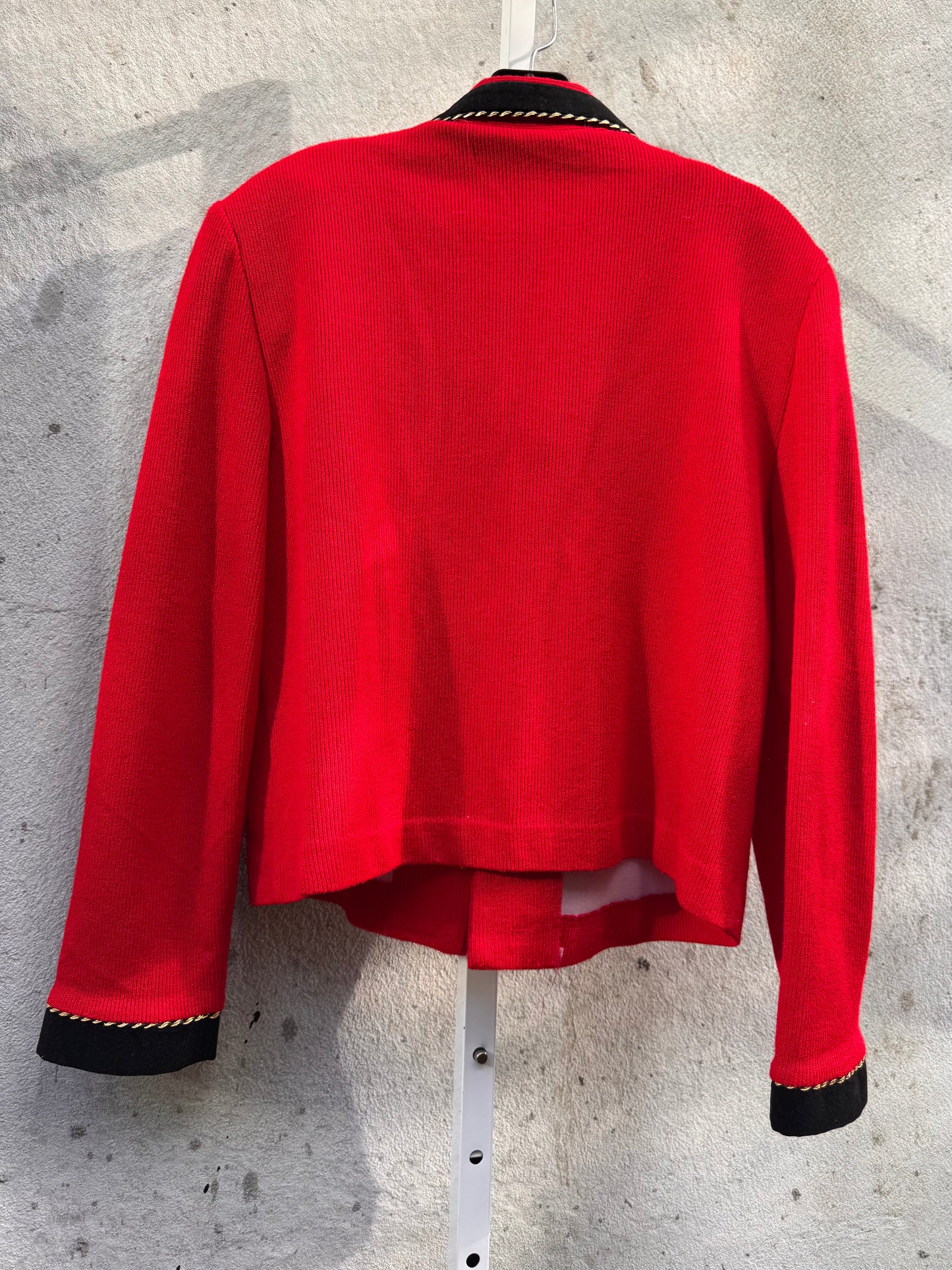 1980s Red & Black Knit Sweater Blazer
