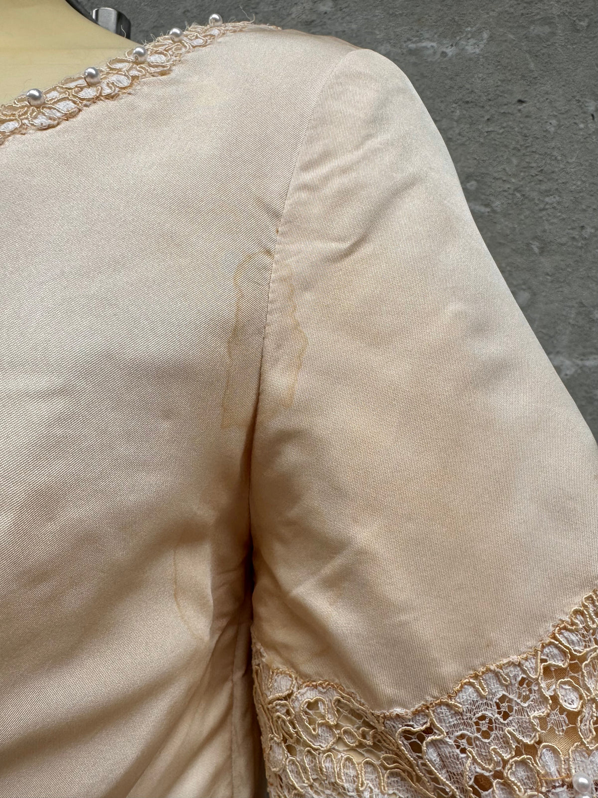 1960s Cream Wedding Dress