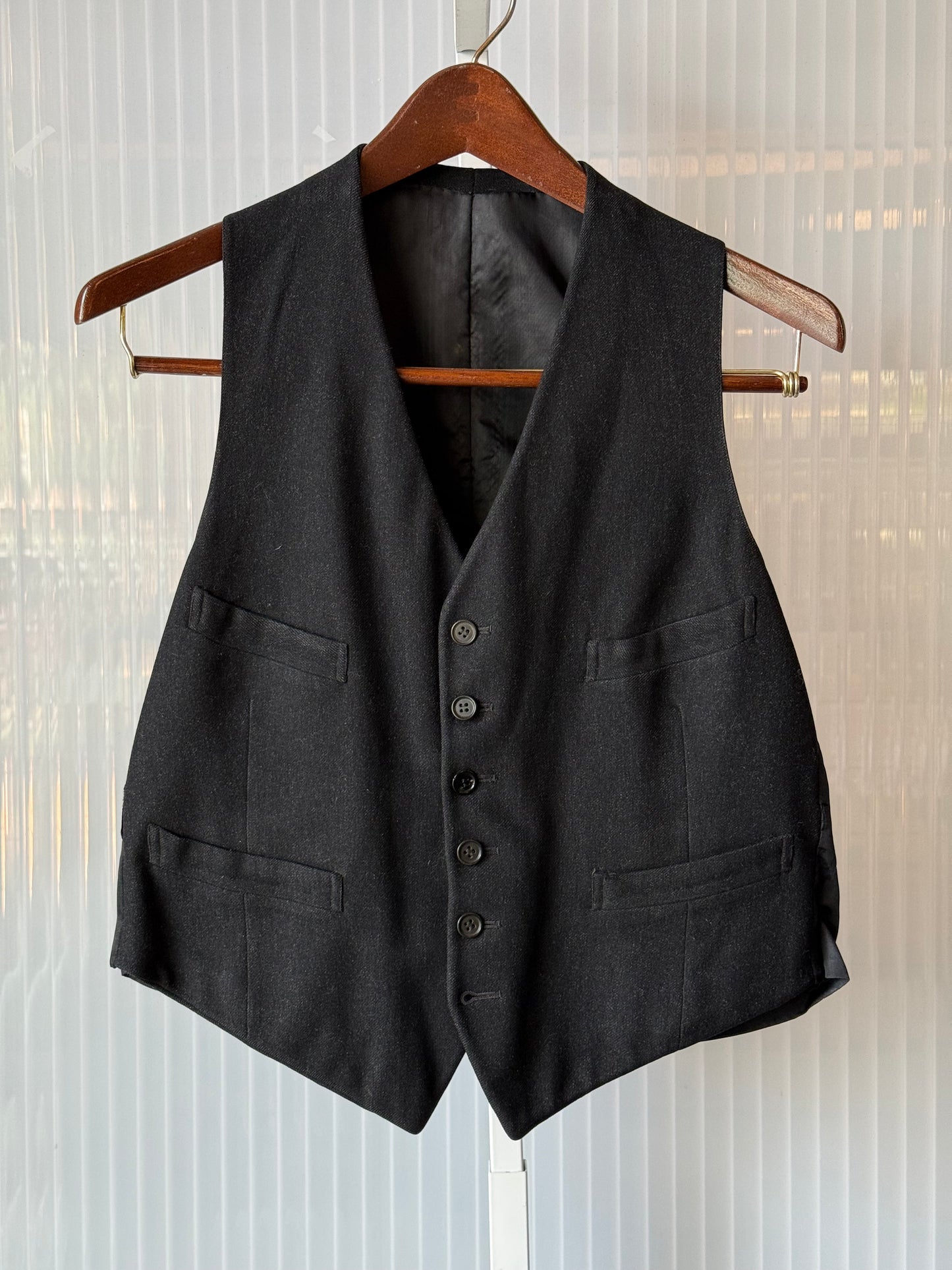 1970s Black Tailcoat w/ Matching Vest