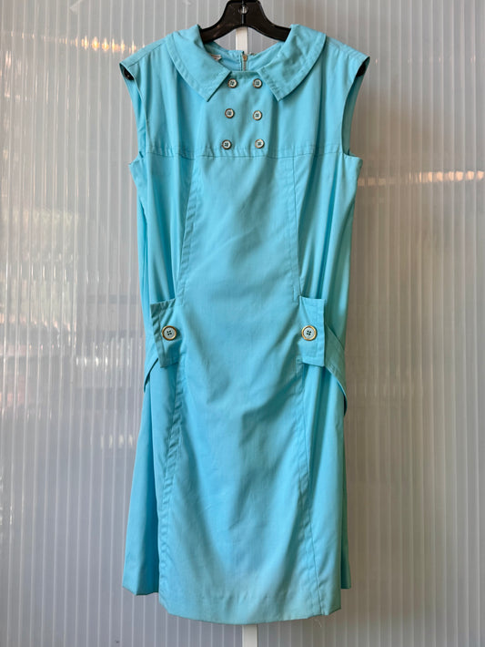 1960s Collared Blue Shift Dress