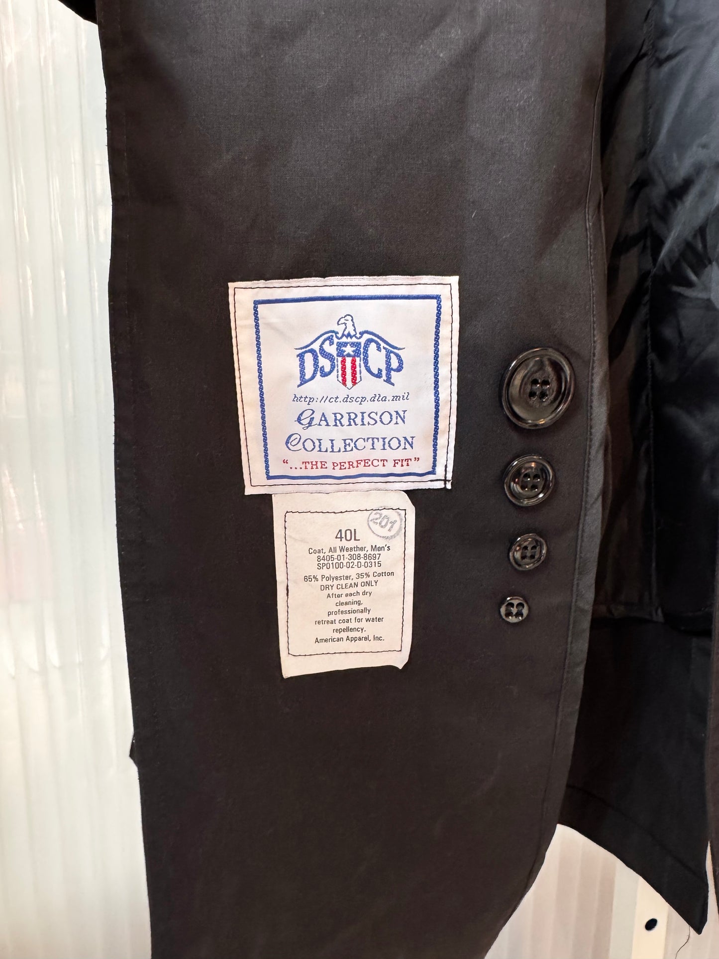 1990s Military Black Trench Coat