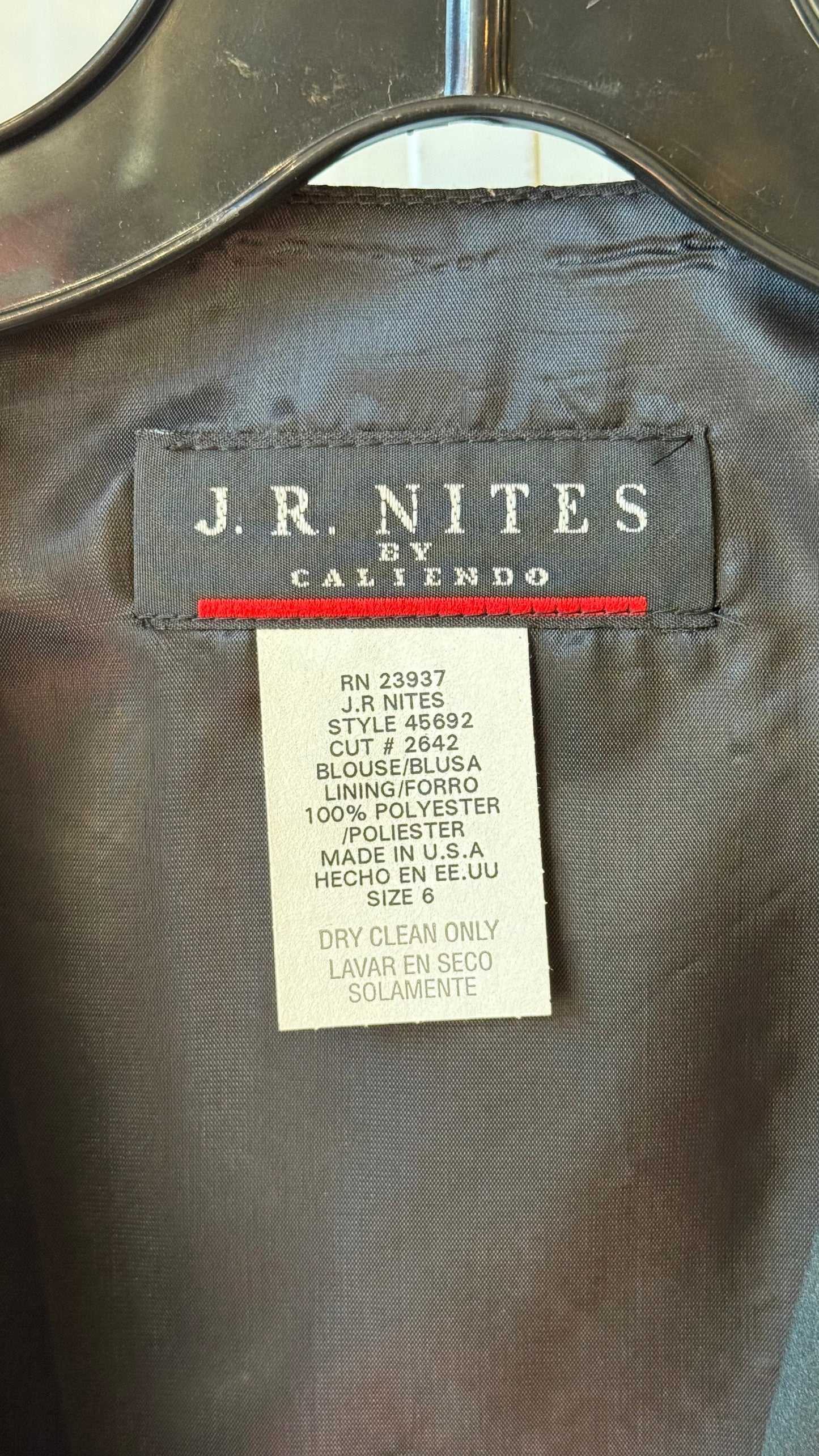 1990s Black Top w/ Sheer Sleeves & Sparkling Loop Closure