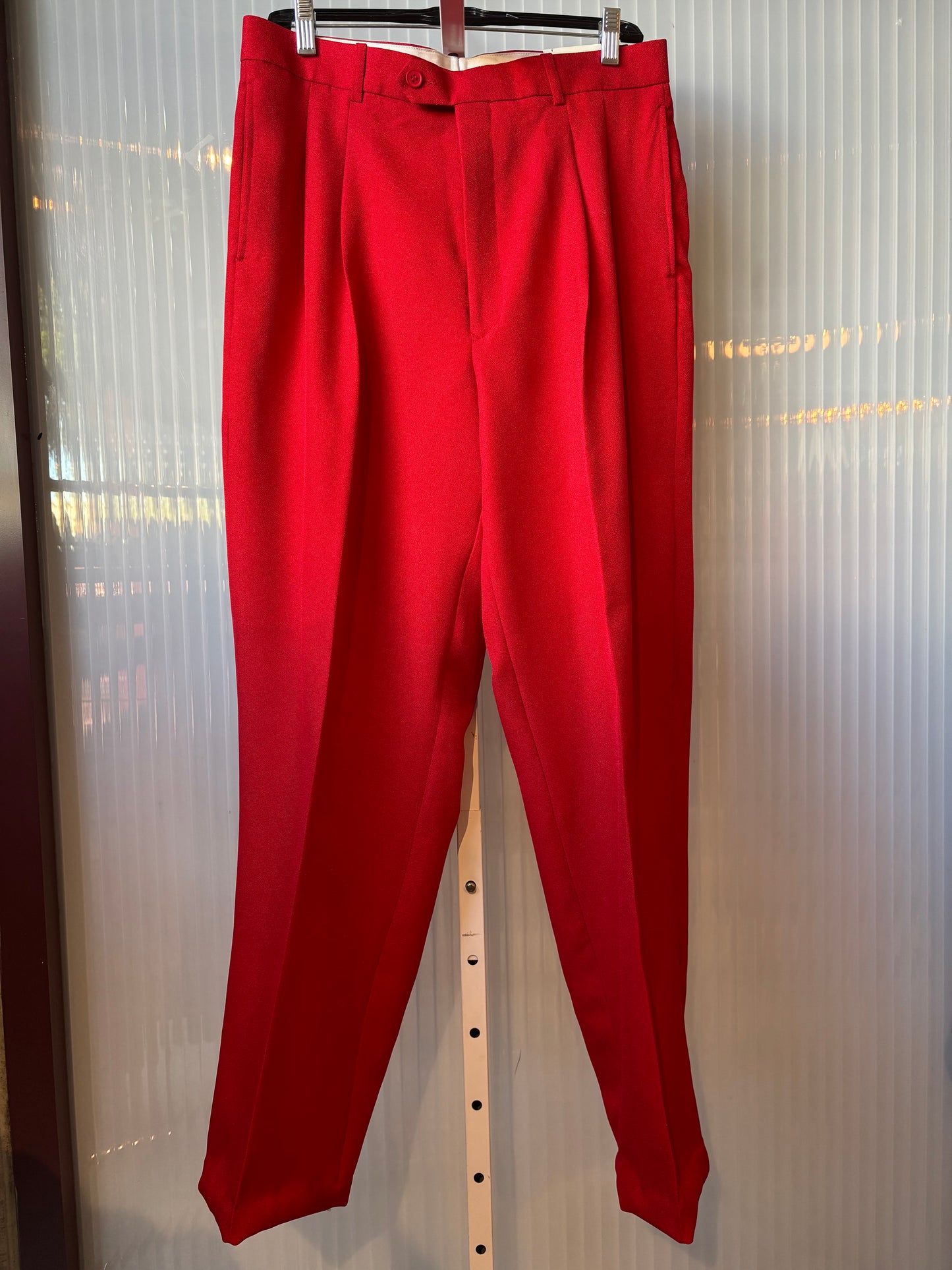 1970s Deadstock Red Pleated Trousers