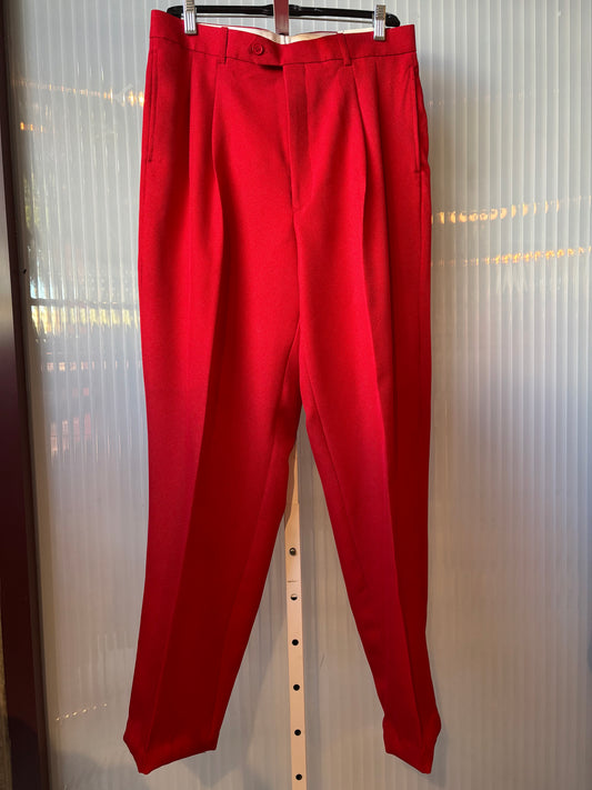 1970s Deadstock Red Pleated Trousers