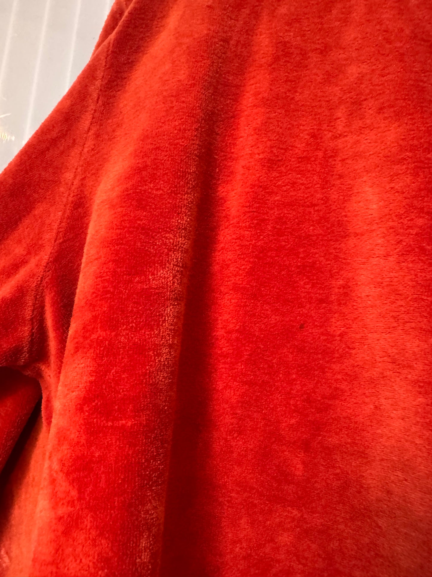 1970s Orange Velour 3/4 Button-up Shirt