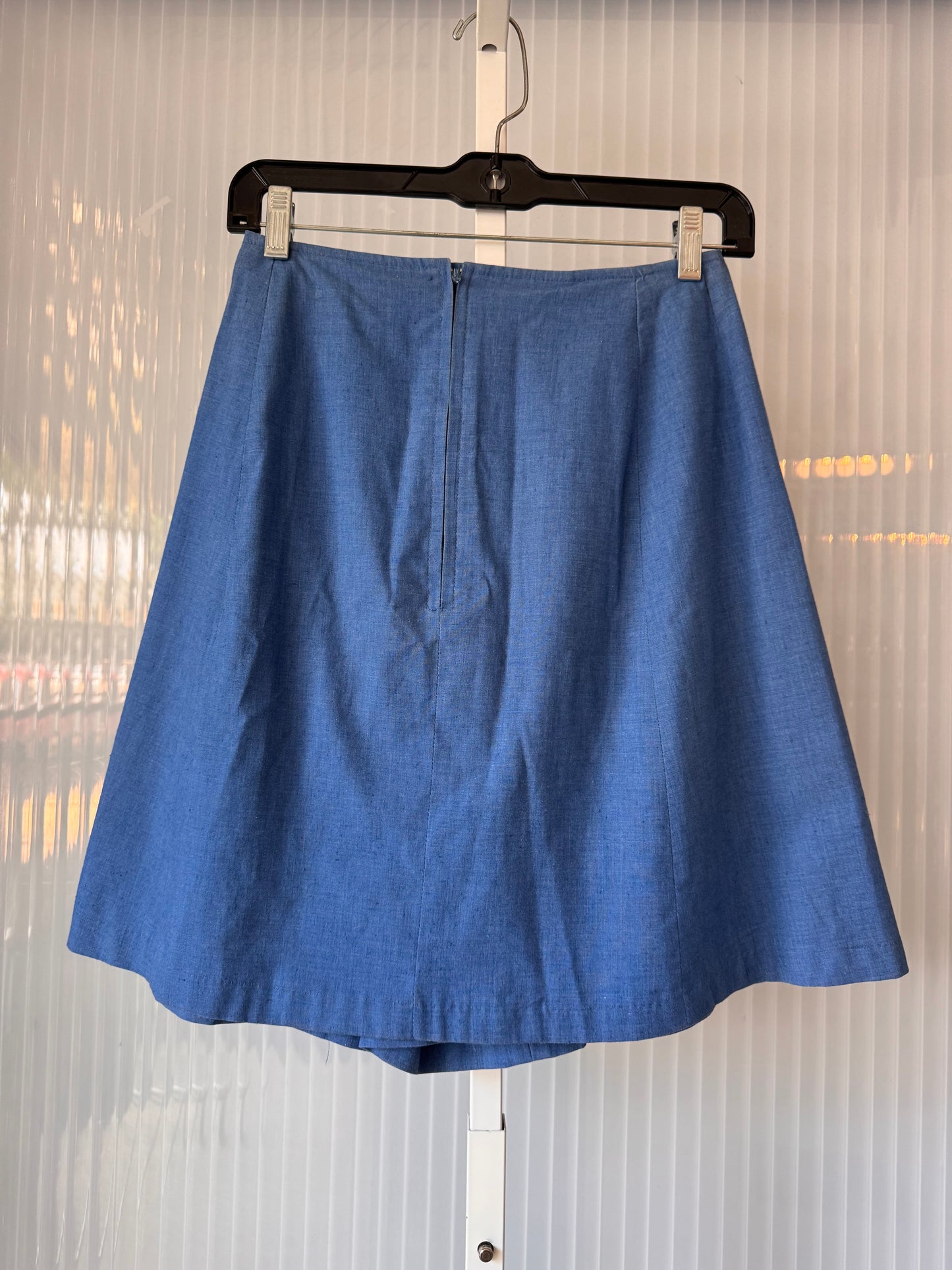 1970s Chambray Blue Skort