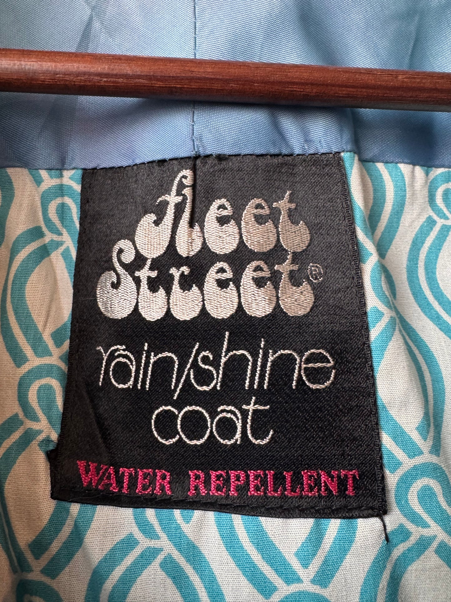 1970s Groovy Teal Trench Coat w/ Contrast Stitching