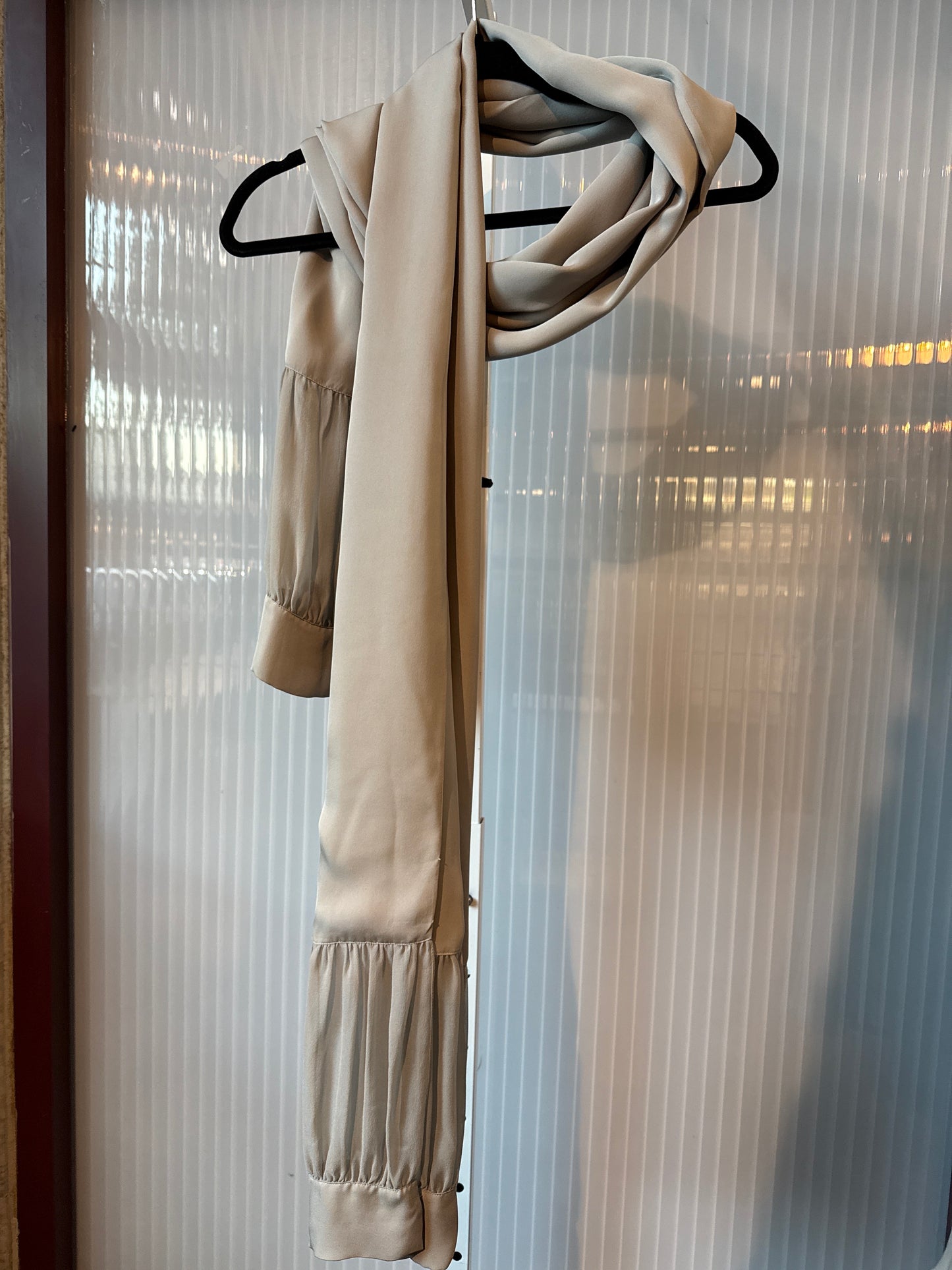 1990s Grey Silk 3-Piece set- Bustier, Scarf, and Skirt.