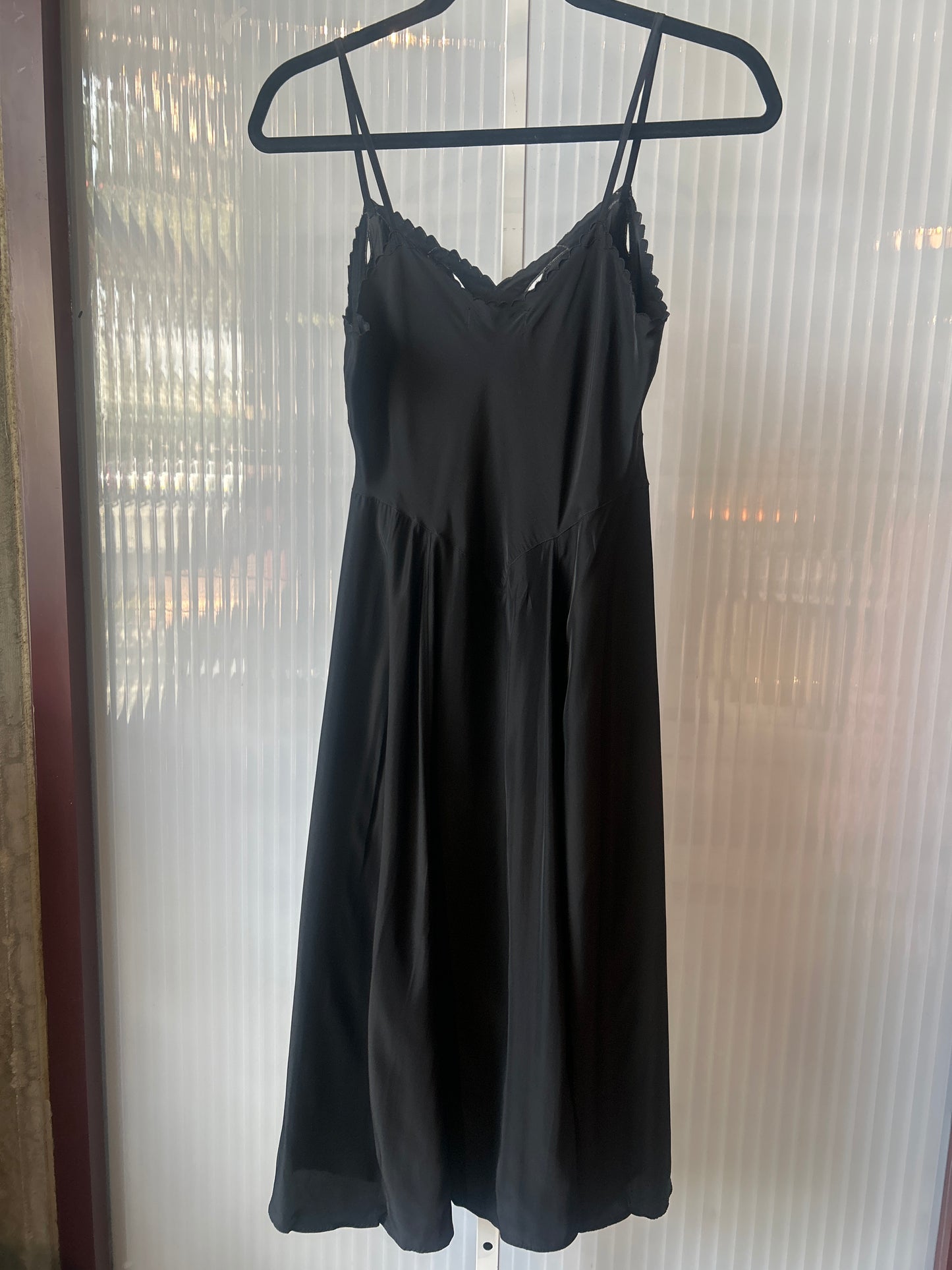 1940s Black Cutout Design Slip