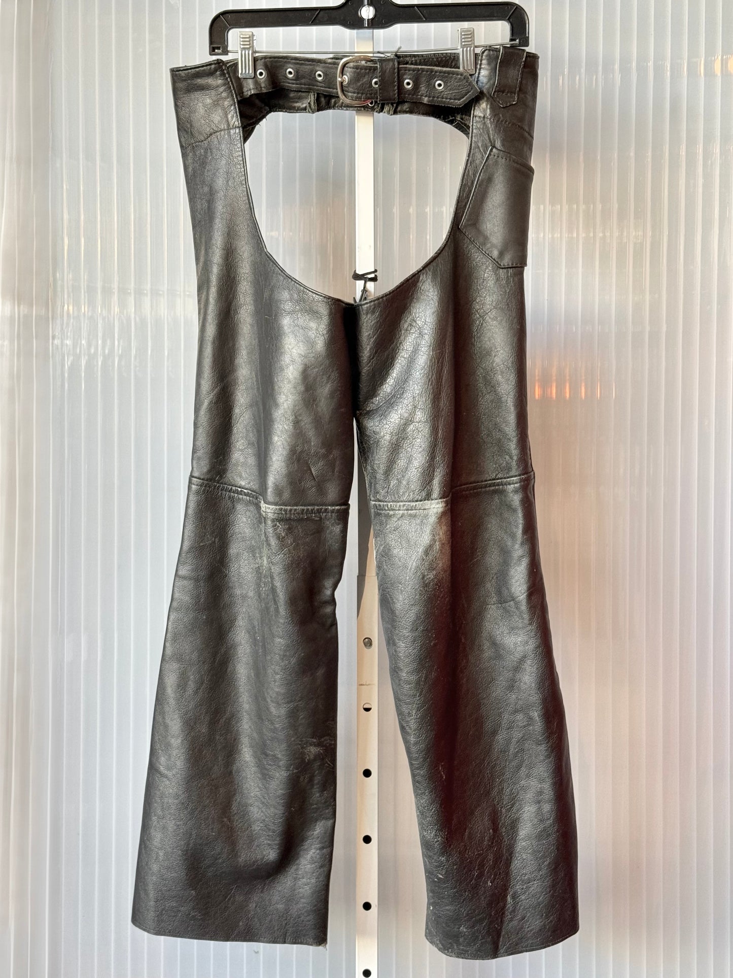 1980s Unik Black Leather Chaps