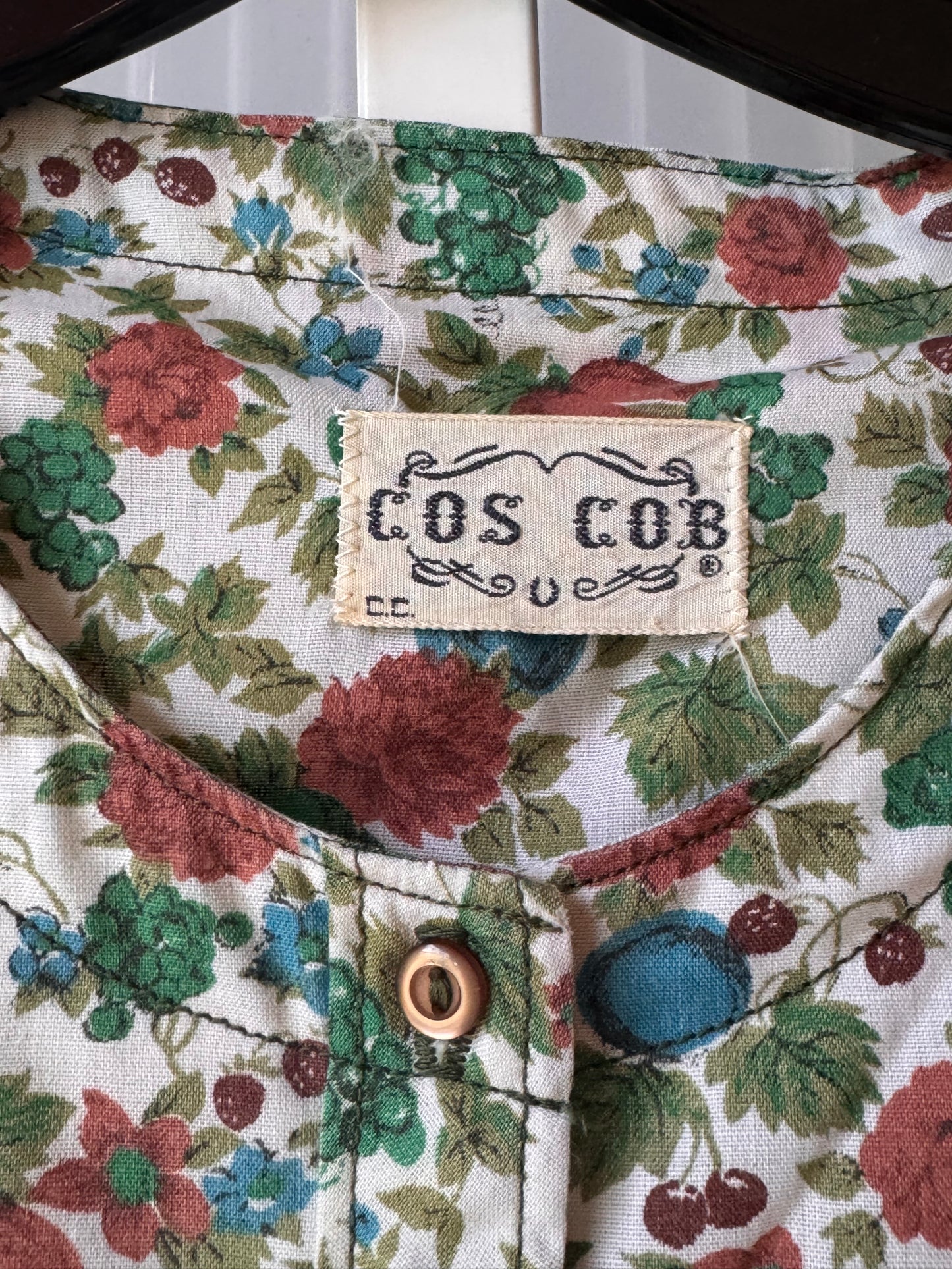 1950s / 1960s Fruit Print Pleated Shirtwaist Dress