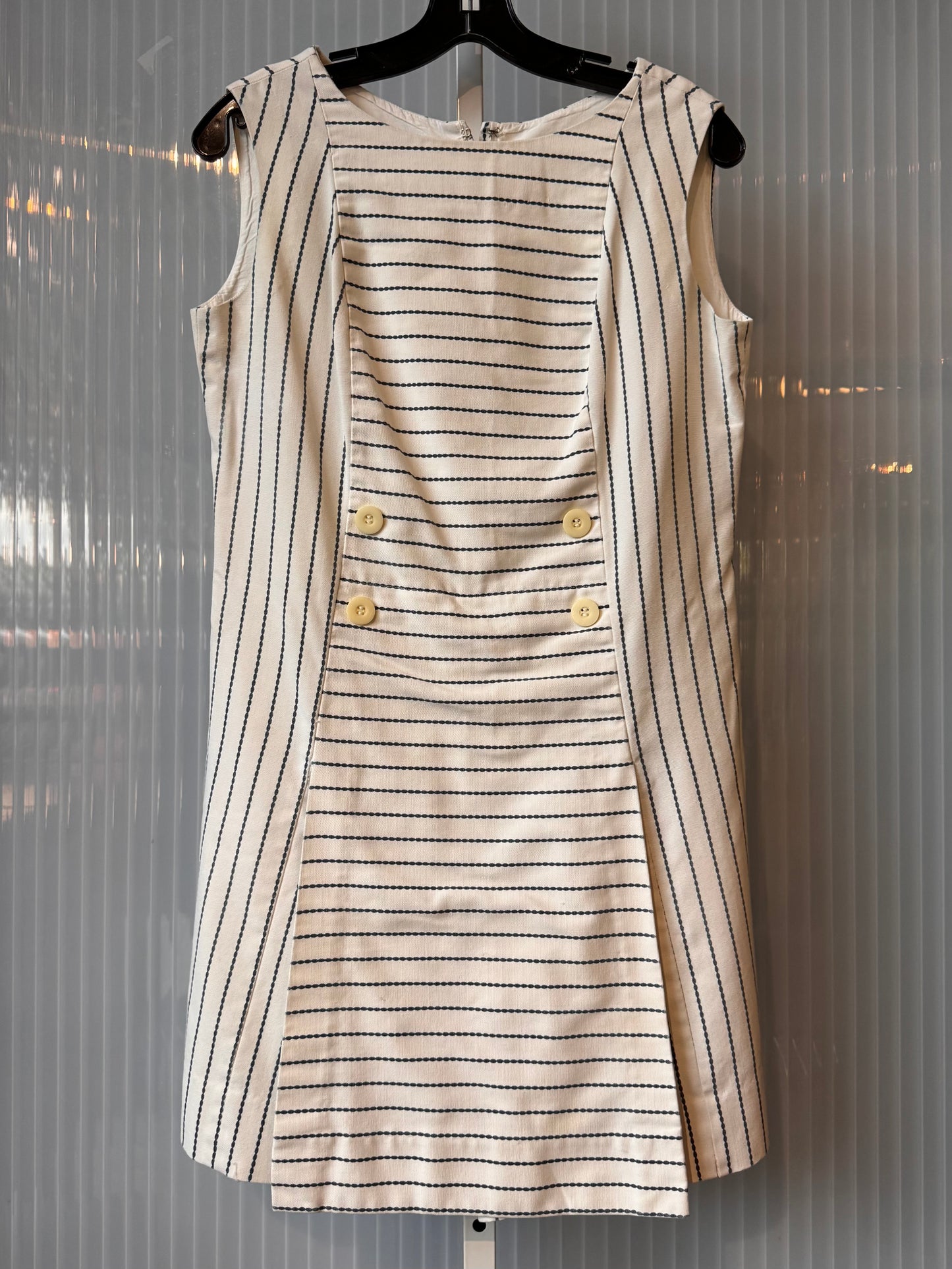 1970s White Striped Romper