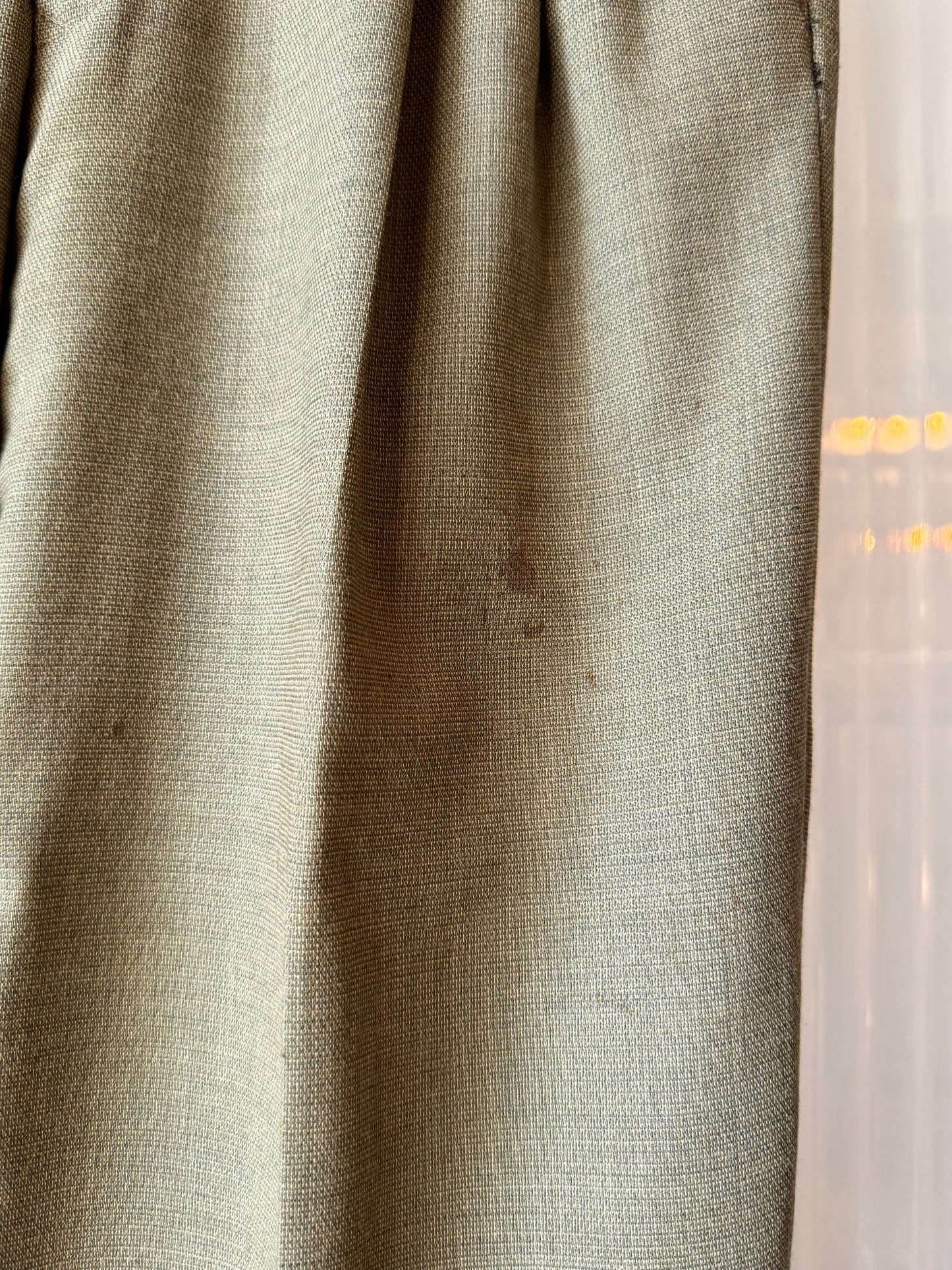 1990s Sage Green Wool Blazer & Pants Suit Set