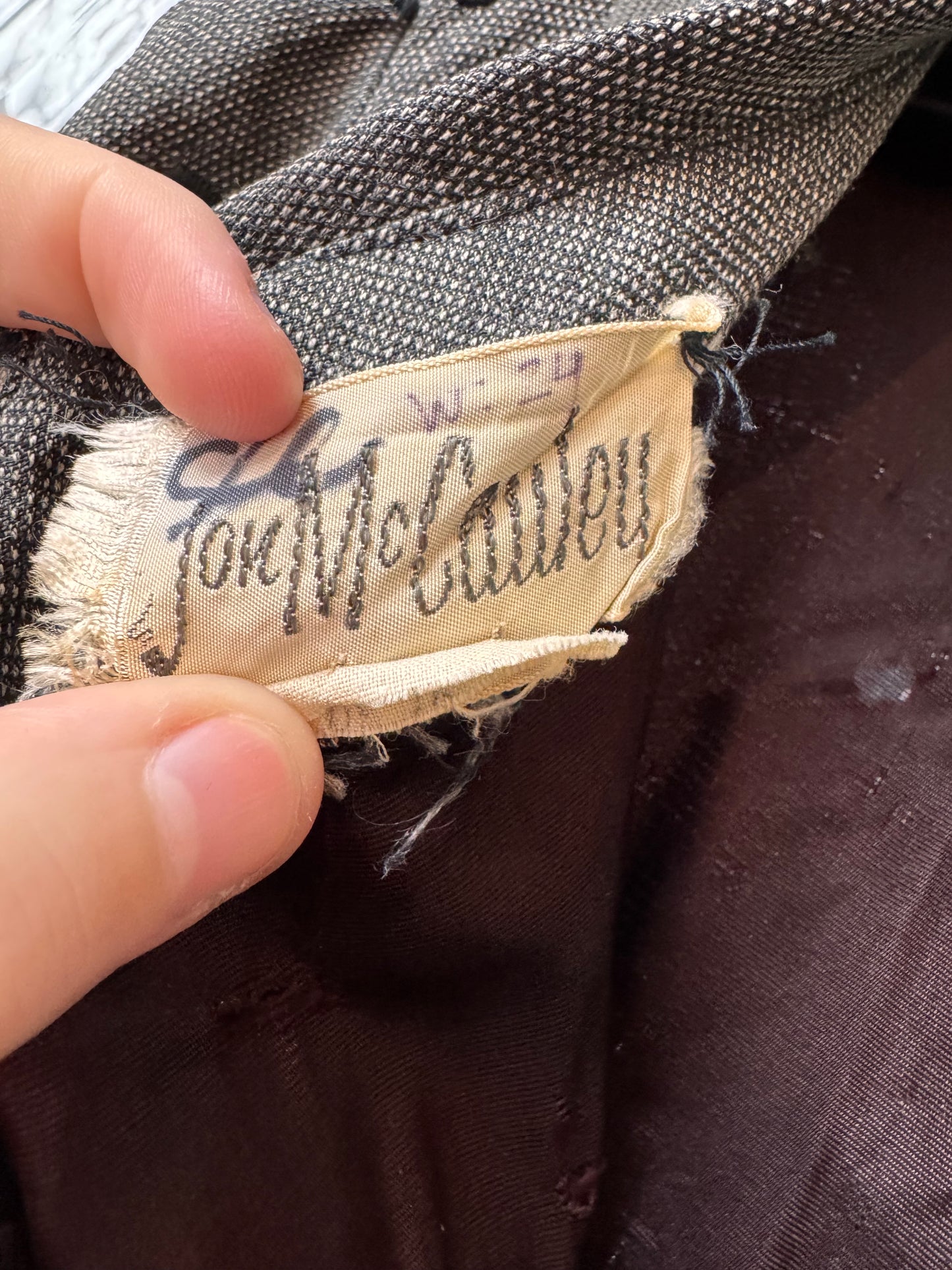 1960s Grey Embroidered Polka Dot Dress