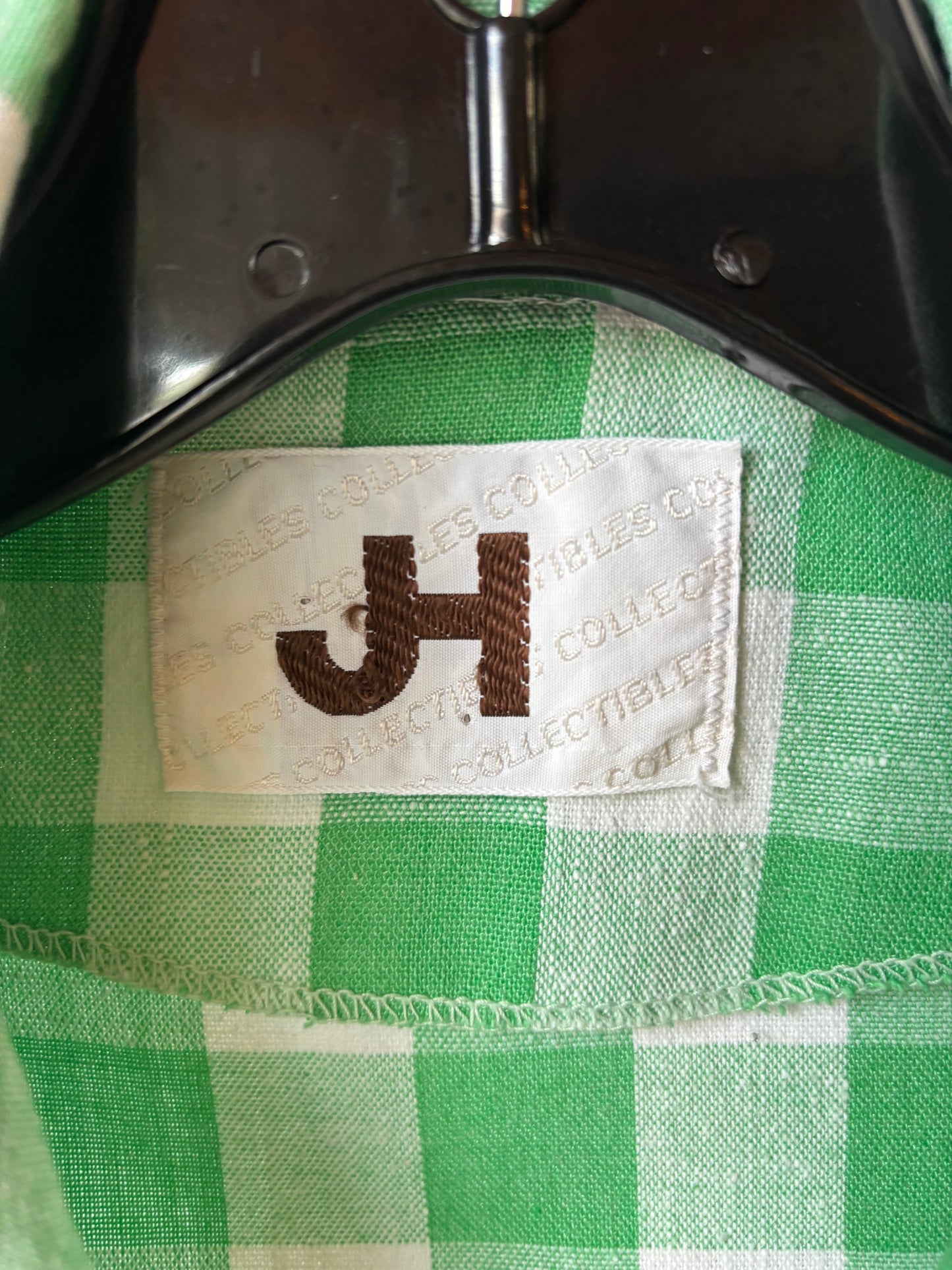 1980s Green & White Gingham Vest & Pants Set