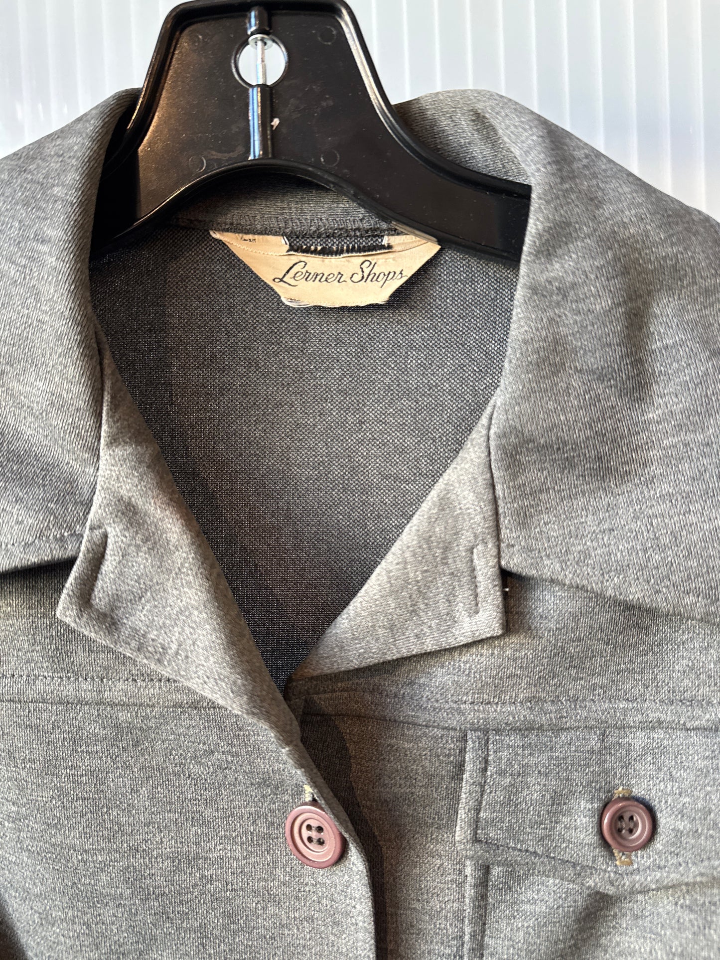 1970s Grey Button Up Blouse