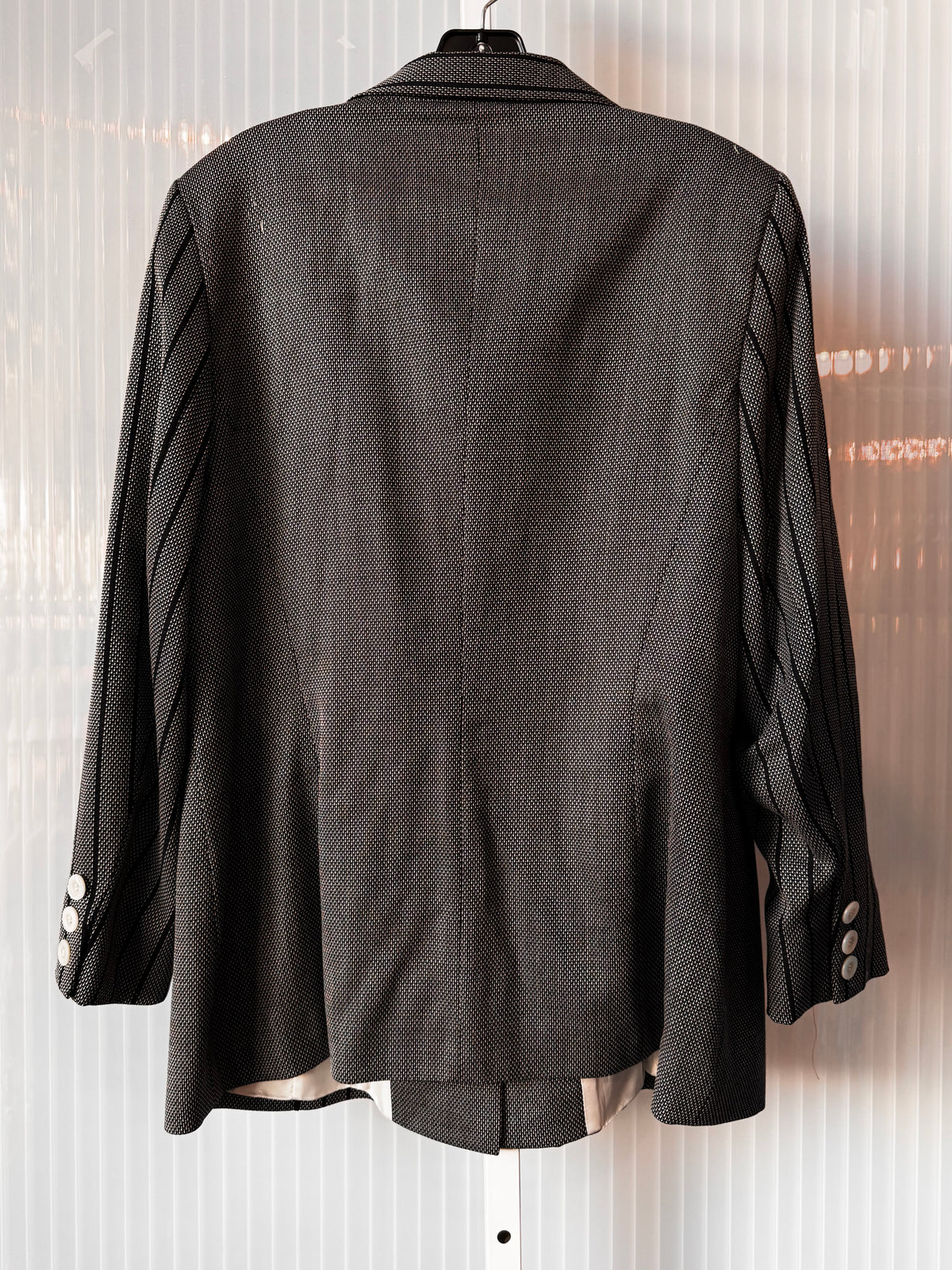 1980s Black & White Striped Blazer Jacket