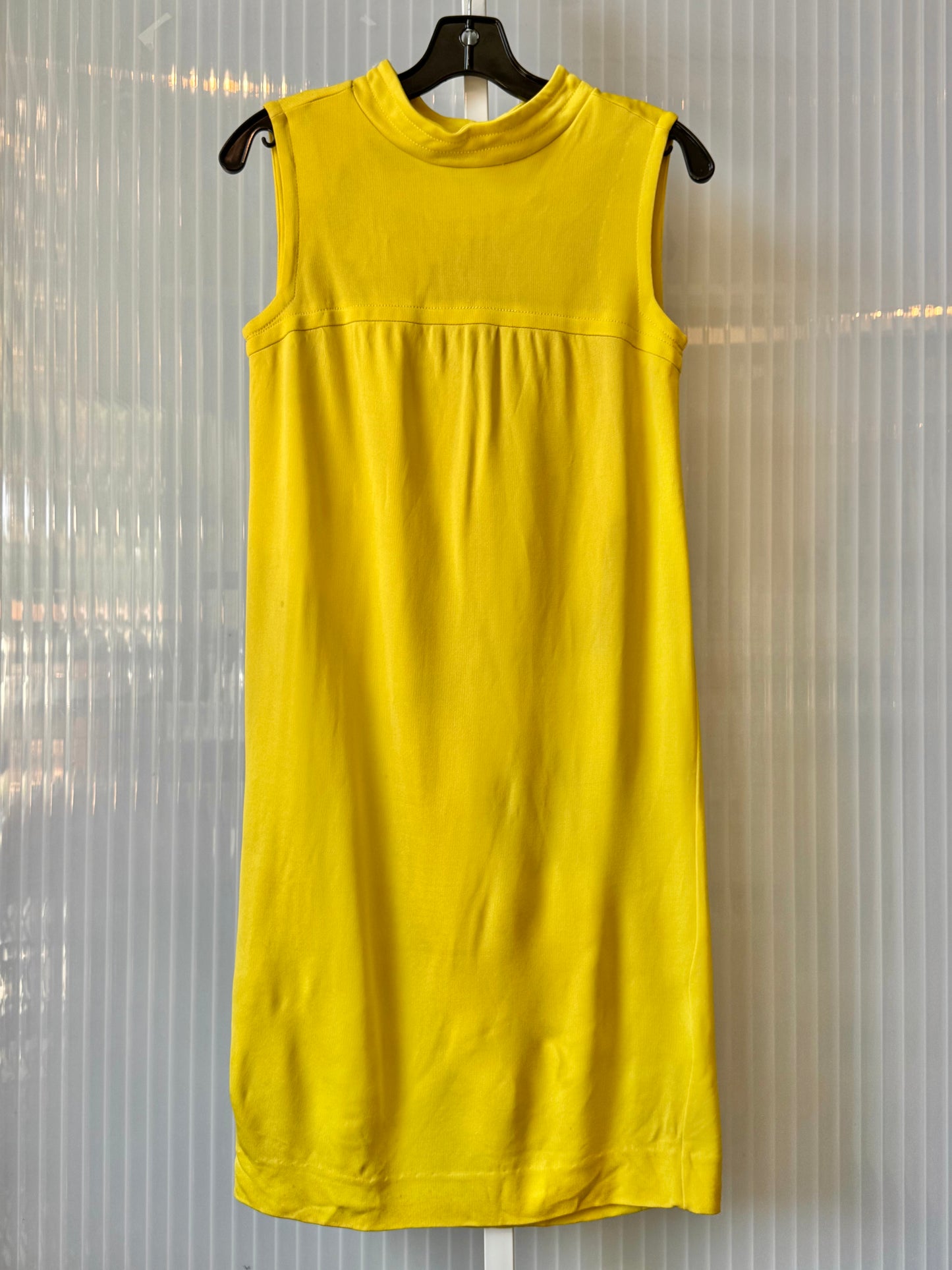 1960s Florescent Yellow Shift Dress