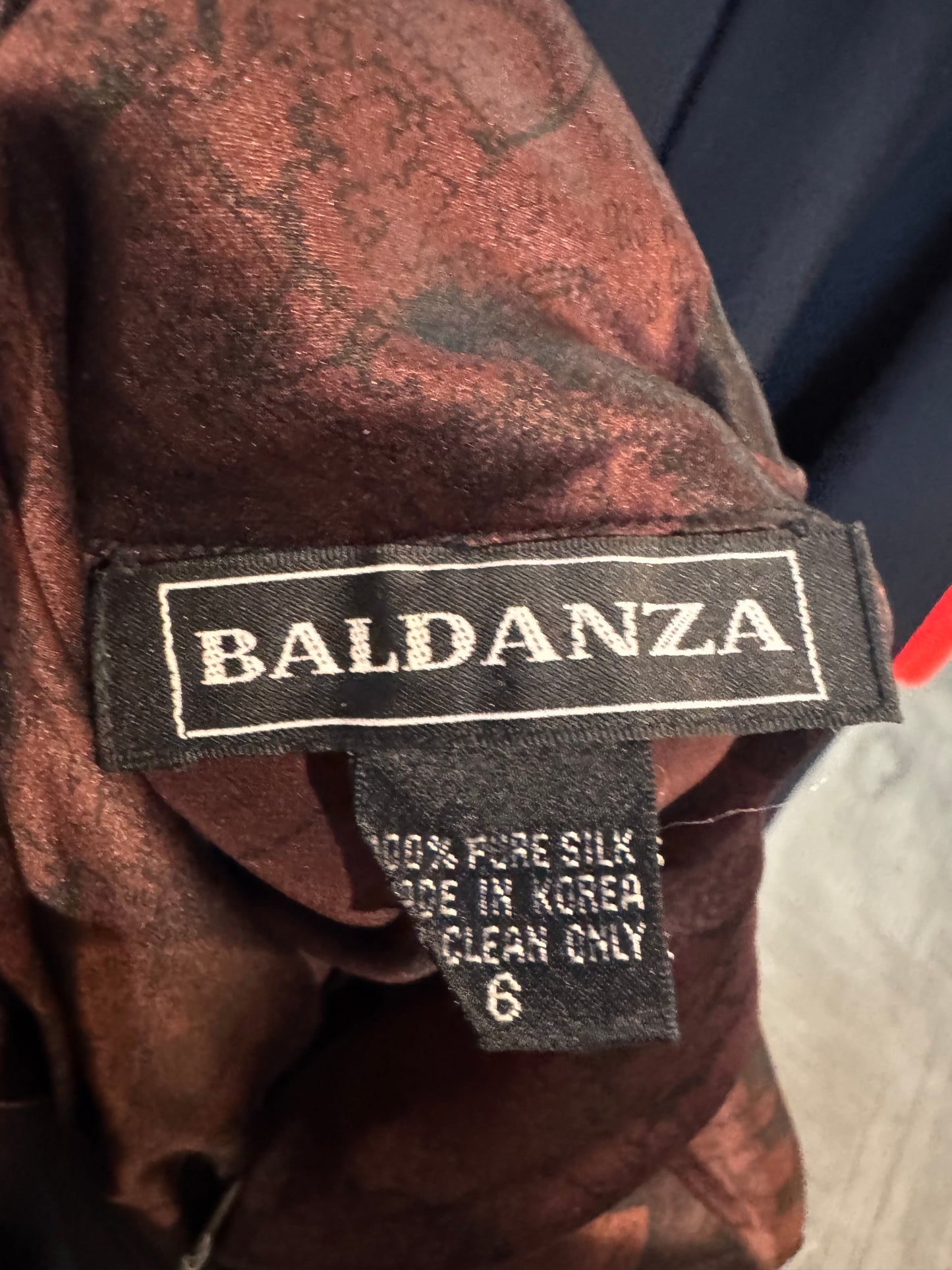 1980s 100% Silk Maroon & Black Village Design Blouse