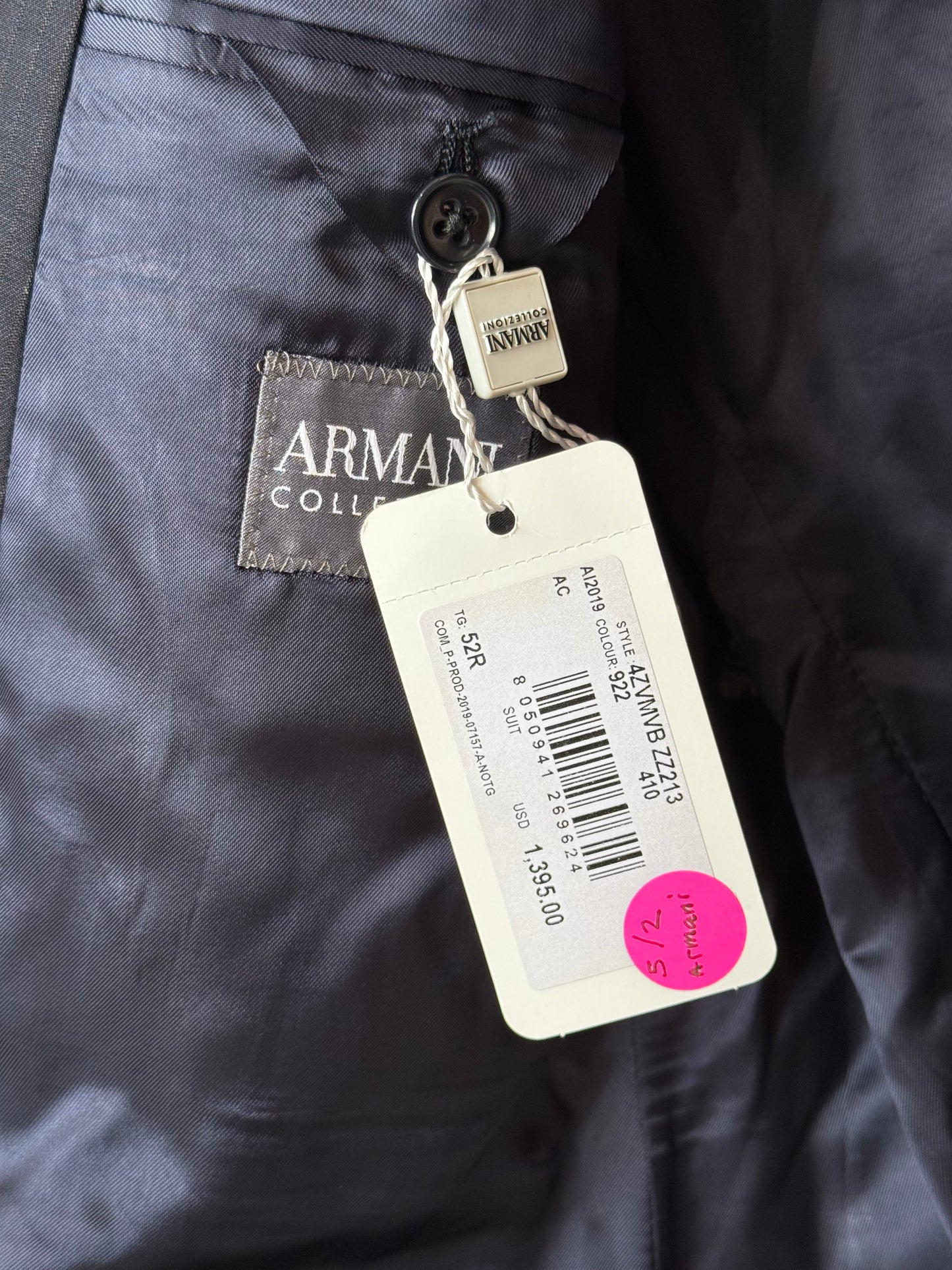 Armani Collezioni Black Striped Suit Jacket & Pants Set NWT