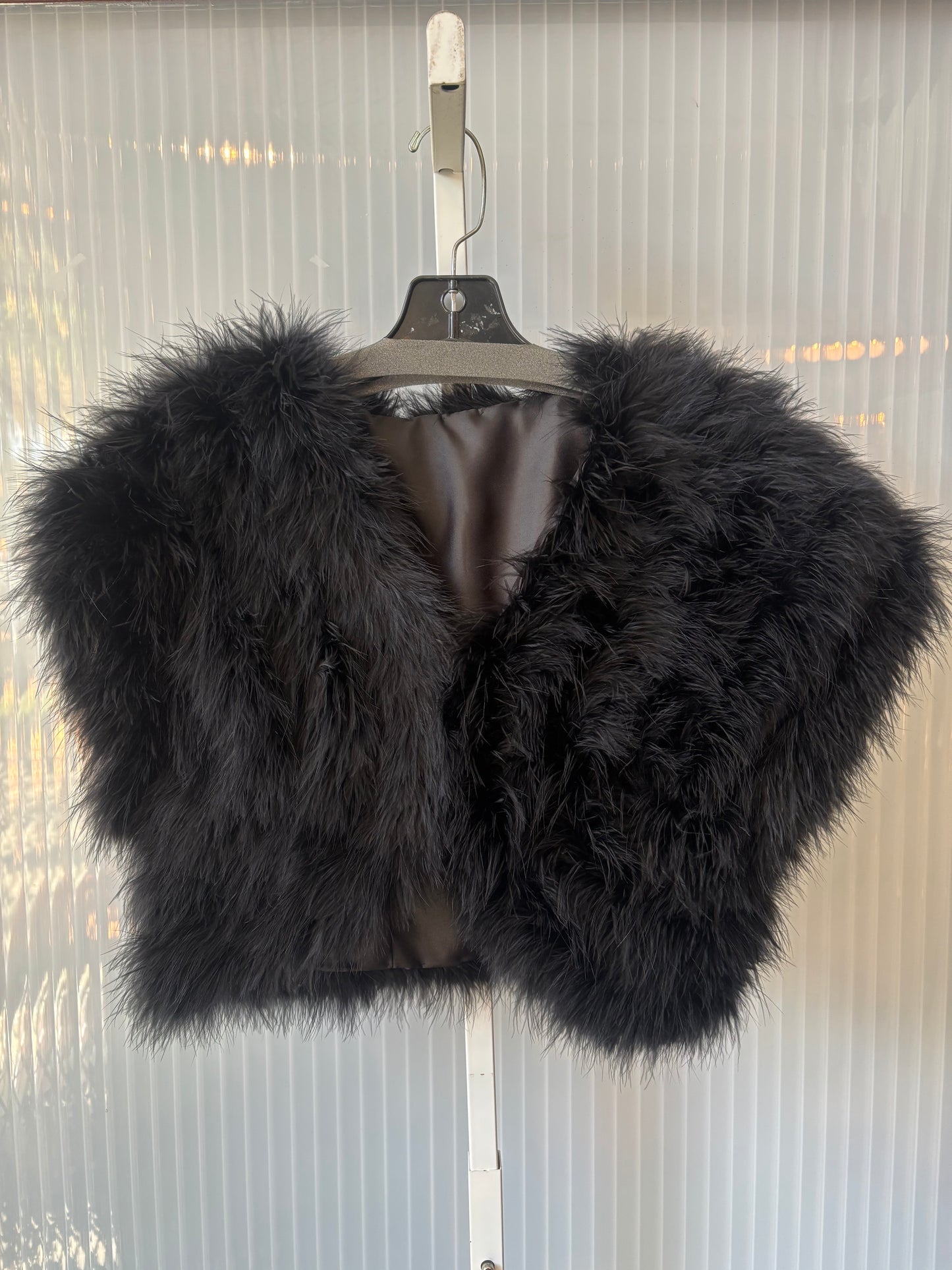 Black Feather Sleeveless Bolero