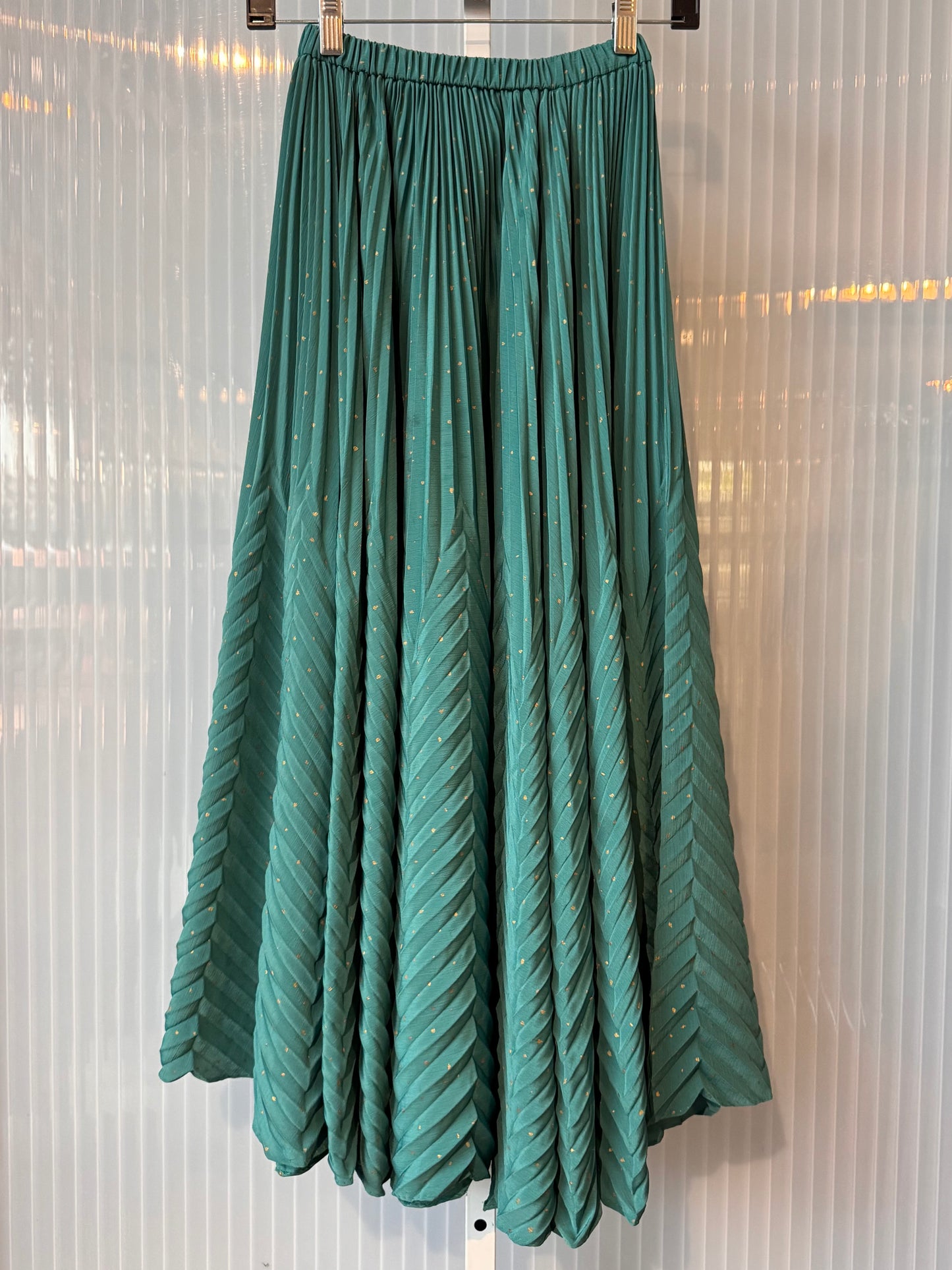 1980s Teal & Gold Bodysuit & Skirt Set