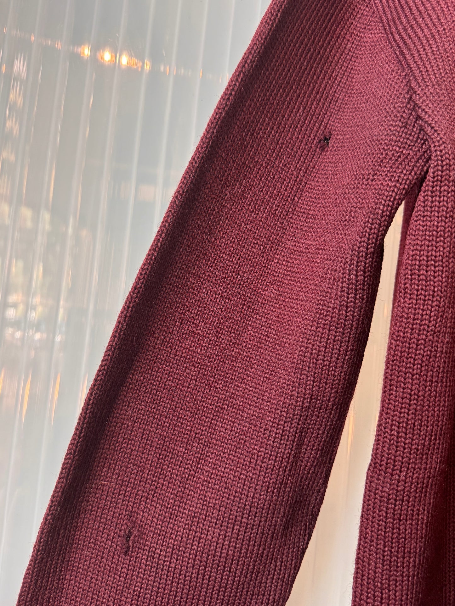 1950s Burgundy Knit Cardigan