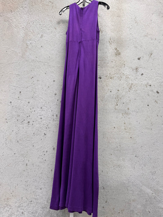 1970s Purple Flare-Leg Disco Romper