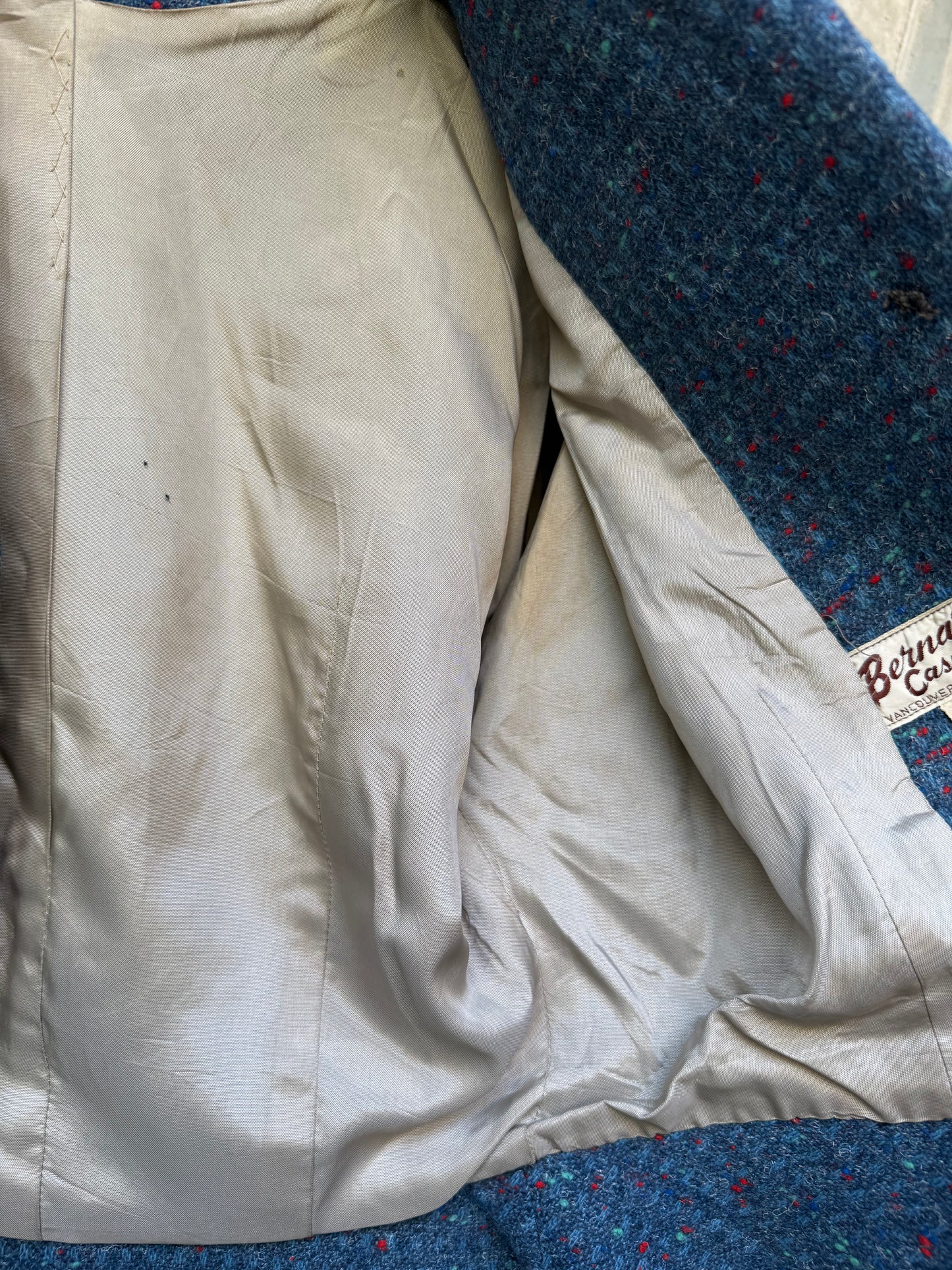 1970s Blue Wool Dolman Blazer w/ Resin Buttons