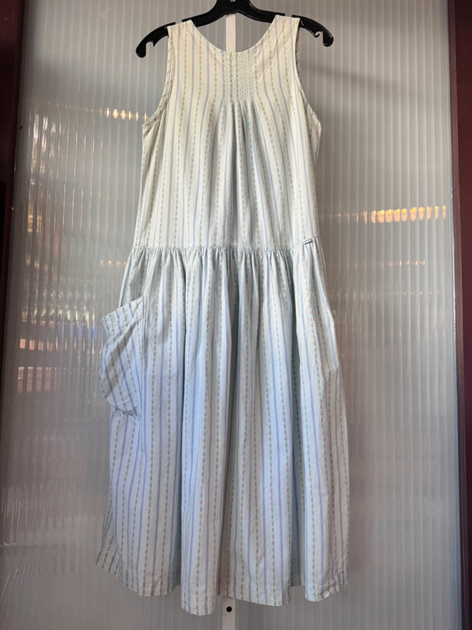 1980s Blue & White Feedsack Dress