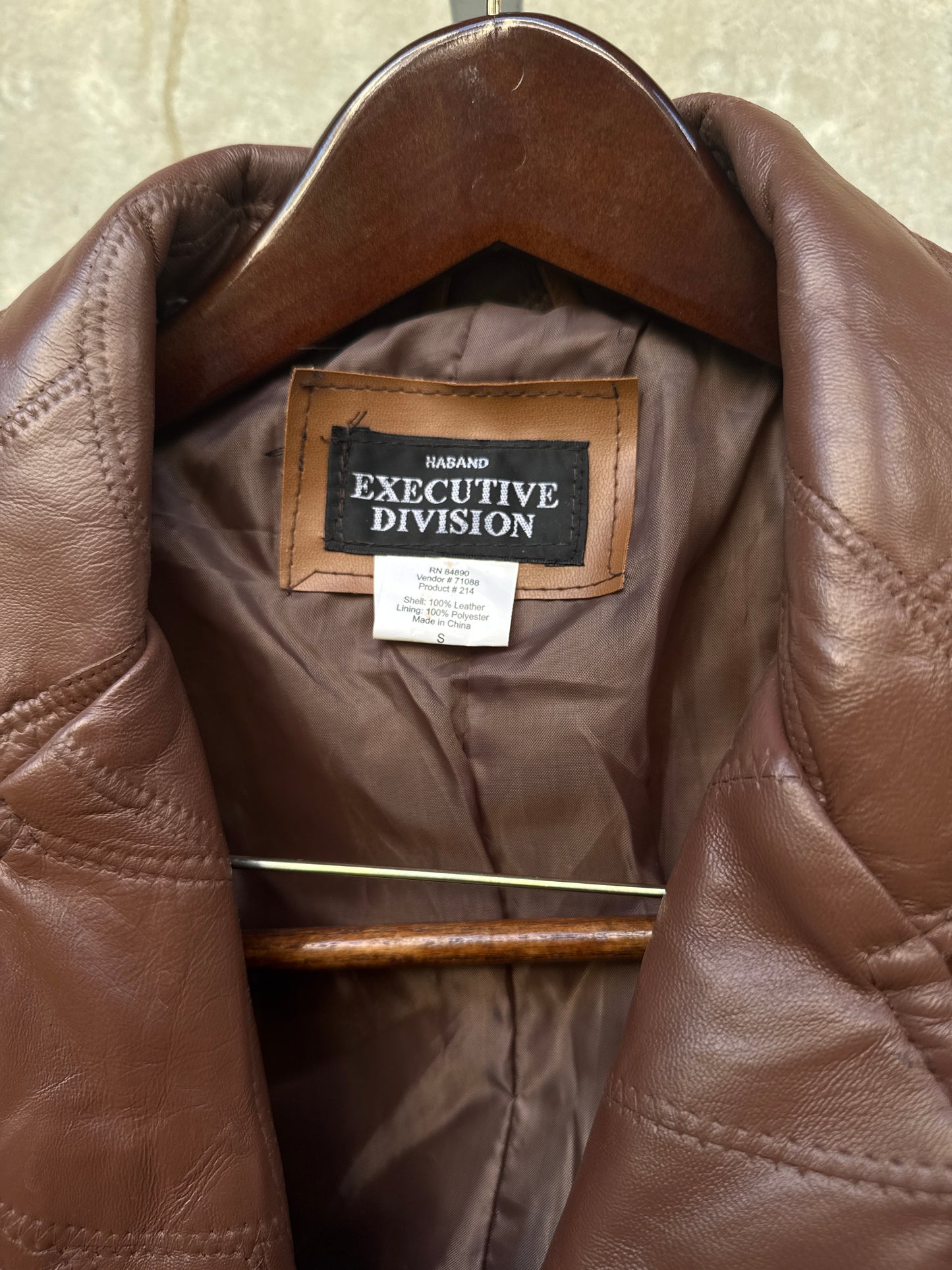 1980s Brown Overstitched Leather Jacket