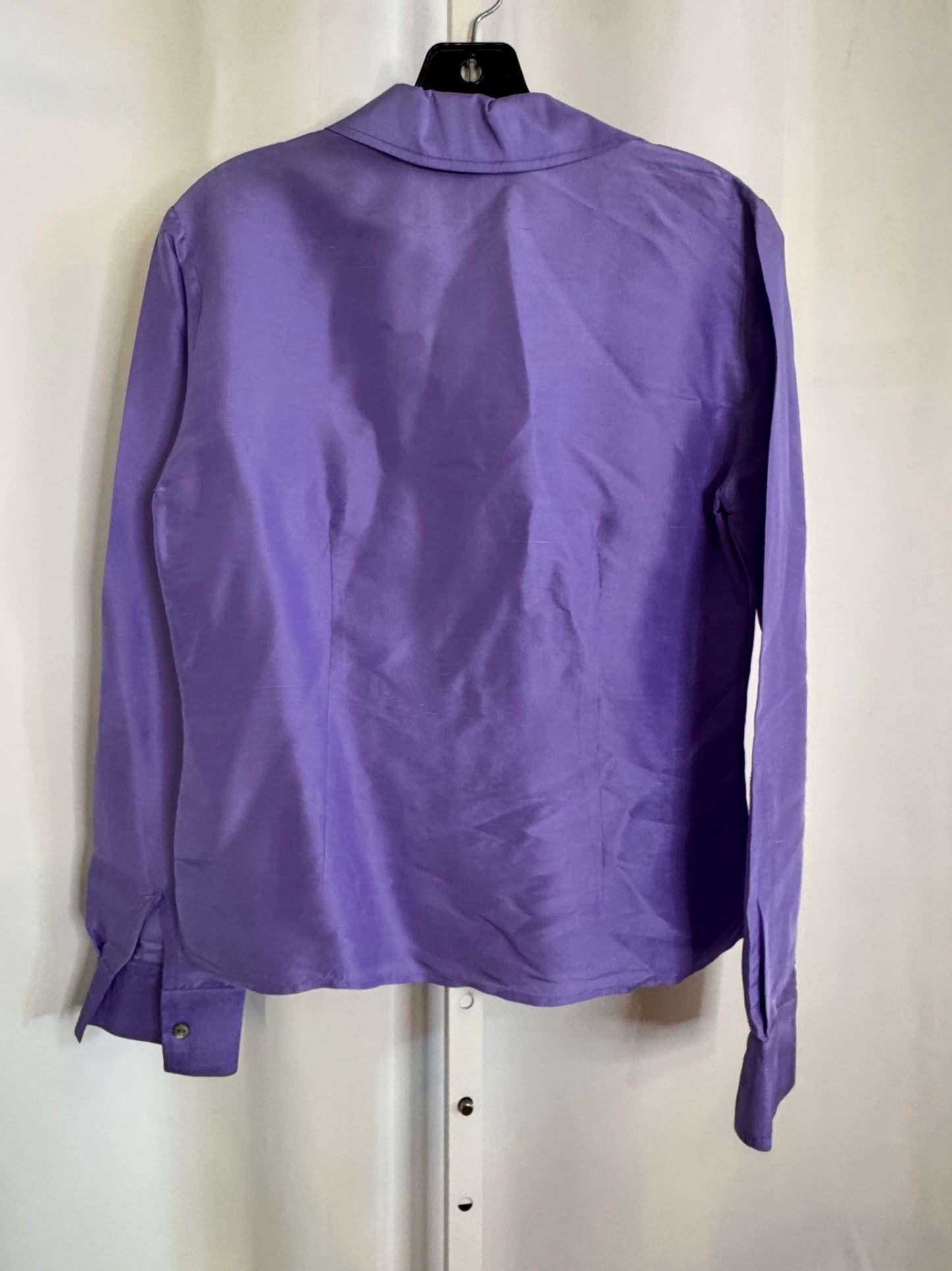 1980s 100% Silk Purple Button-Up Blouse