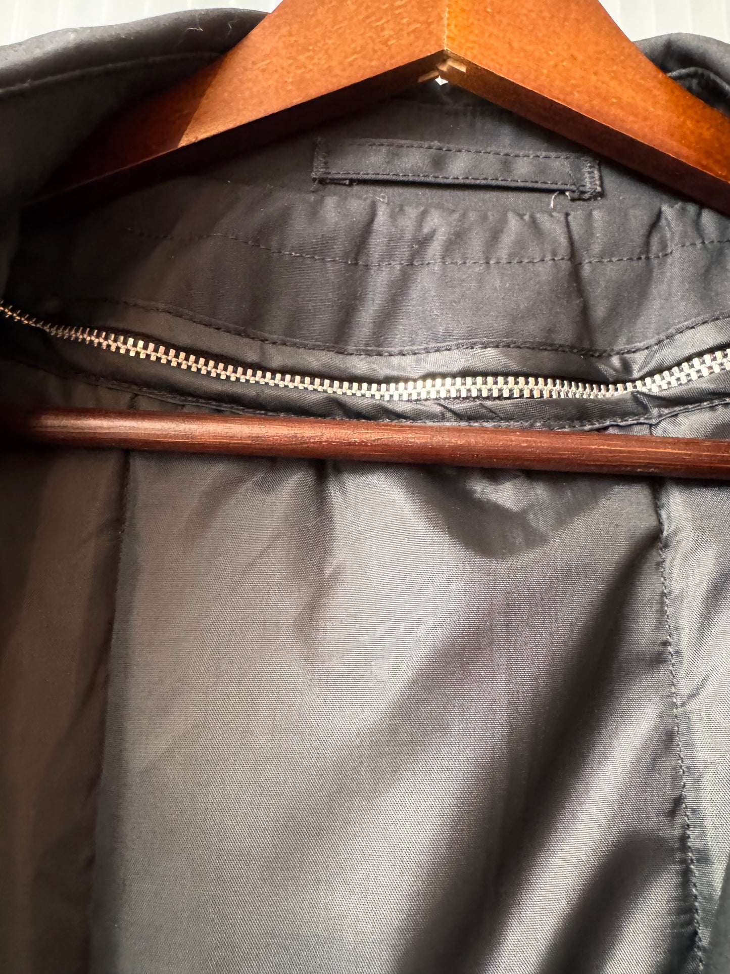 1990s Military Black Trench Coat