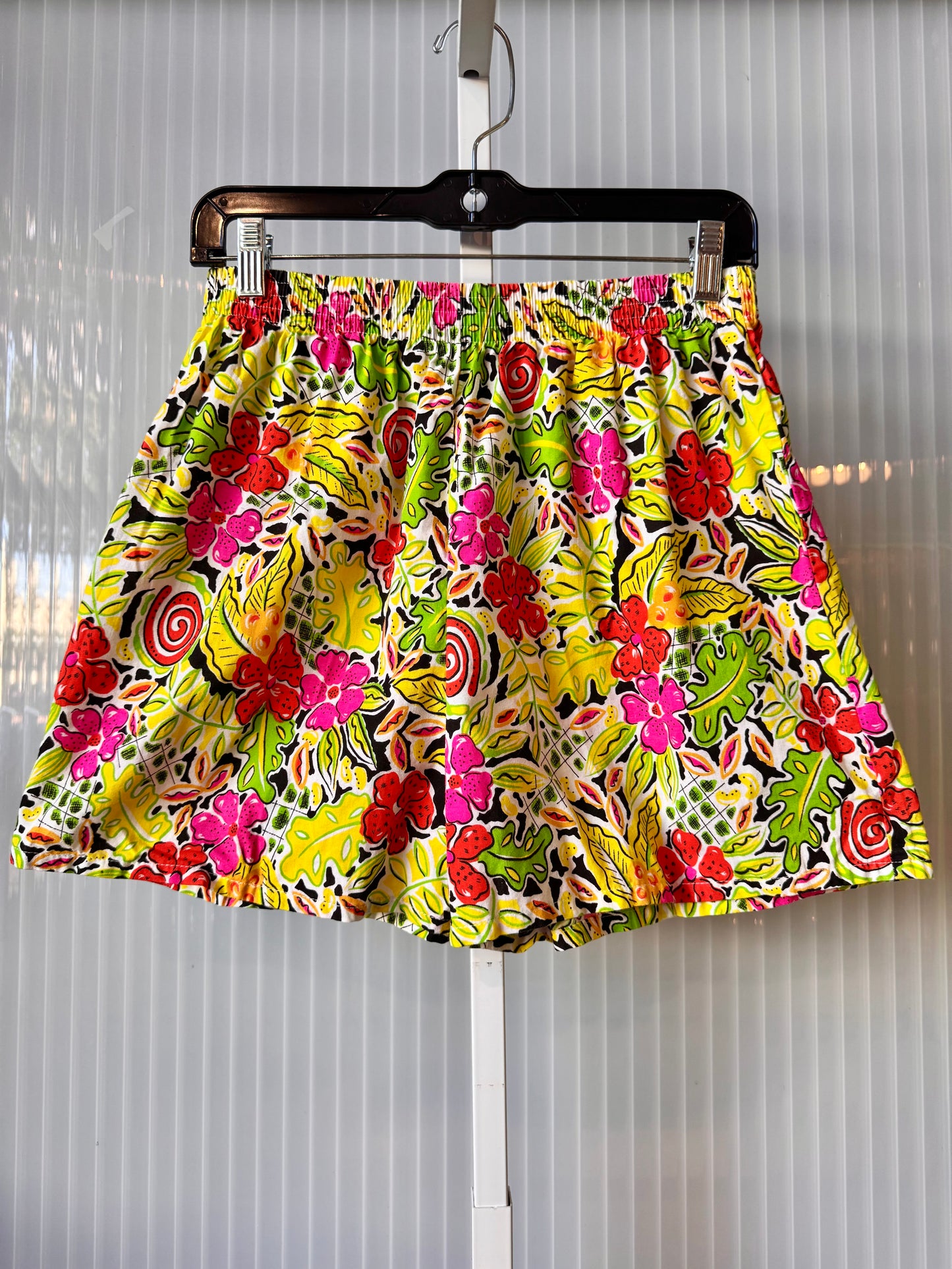 1980s Vibrant Floral Shorts