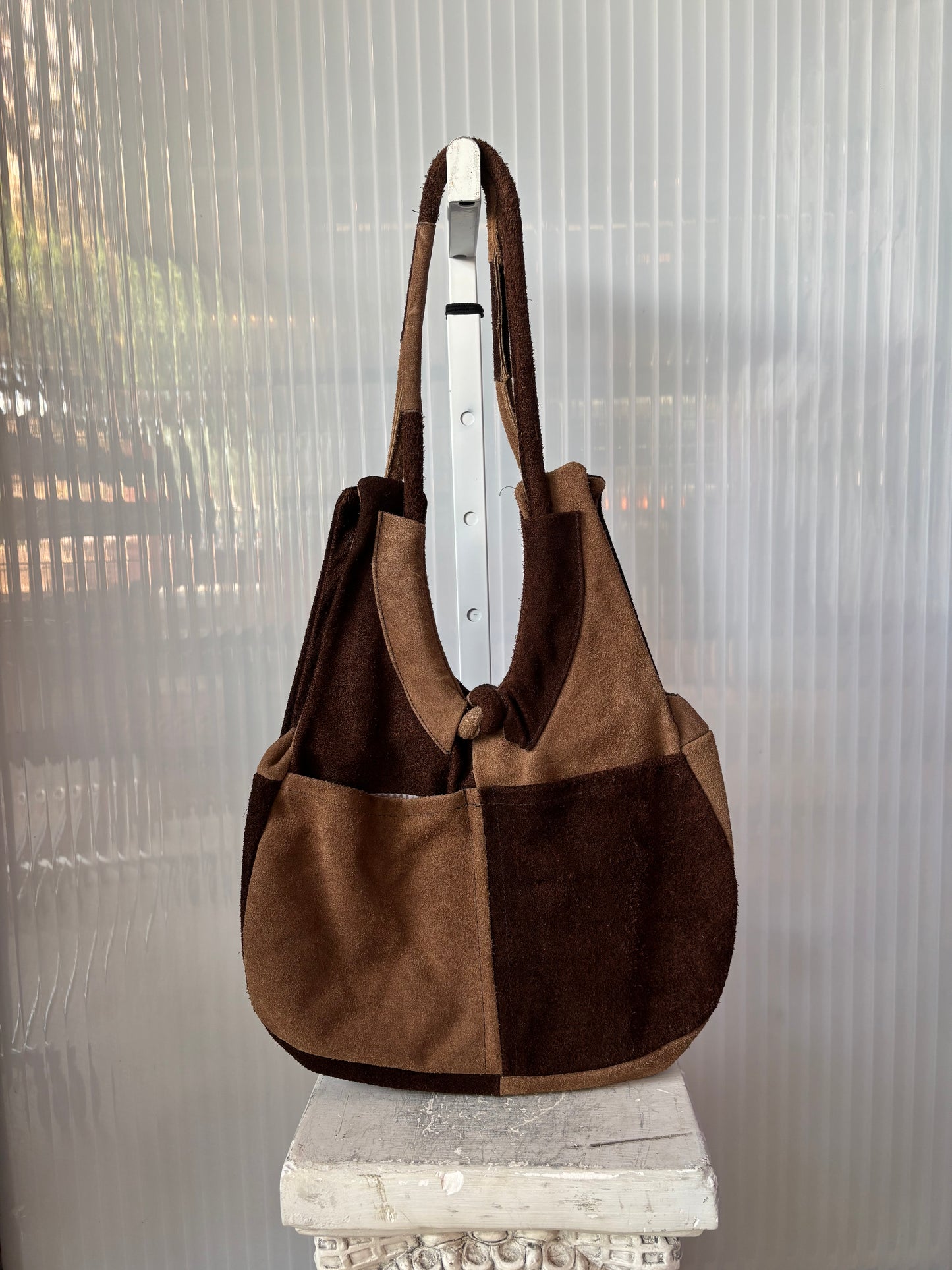 2-Tone Brown Suede Boho Bag