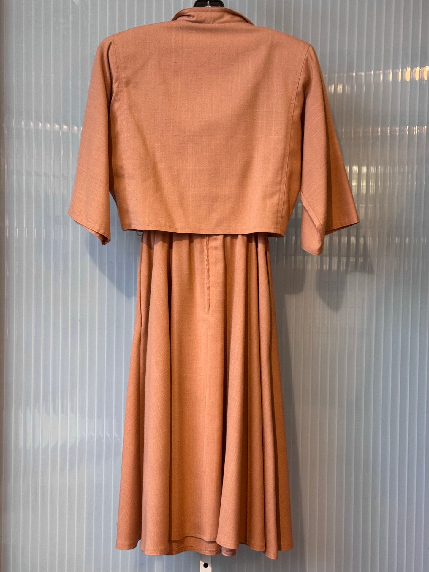 1980s Mauve Cropped Jacket & Dress Set