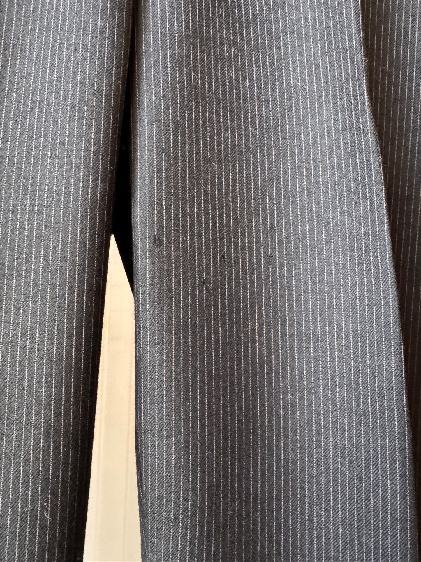 1990s does 1940s Black Pinstripe Blazer & Pants Wool Suit Set