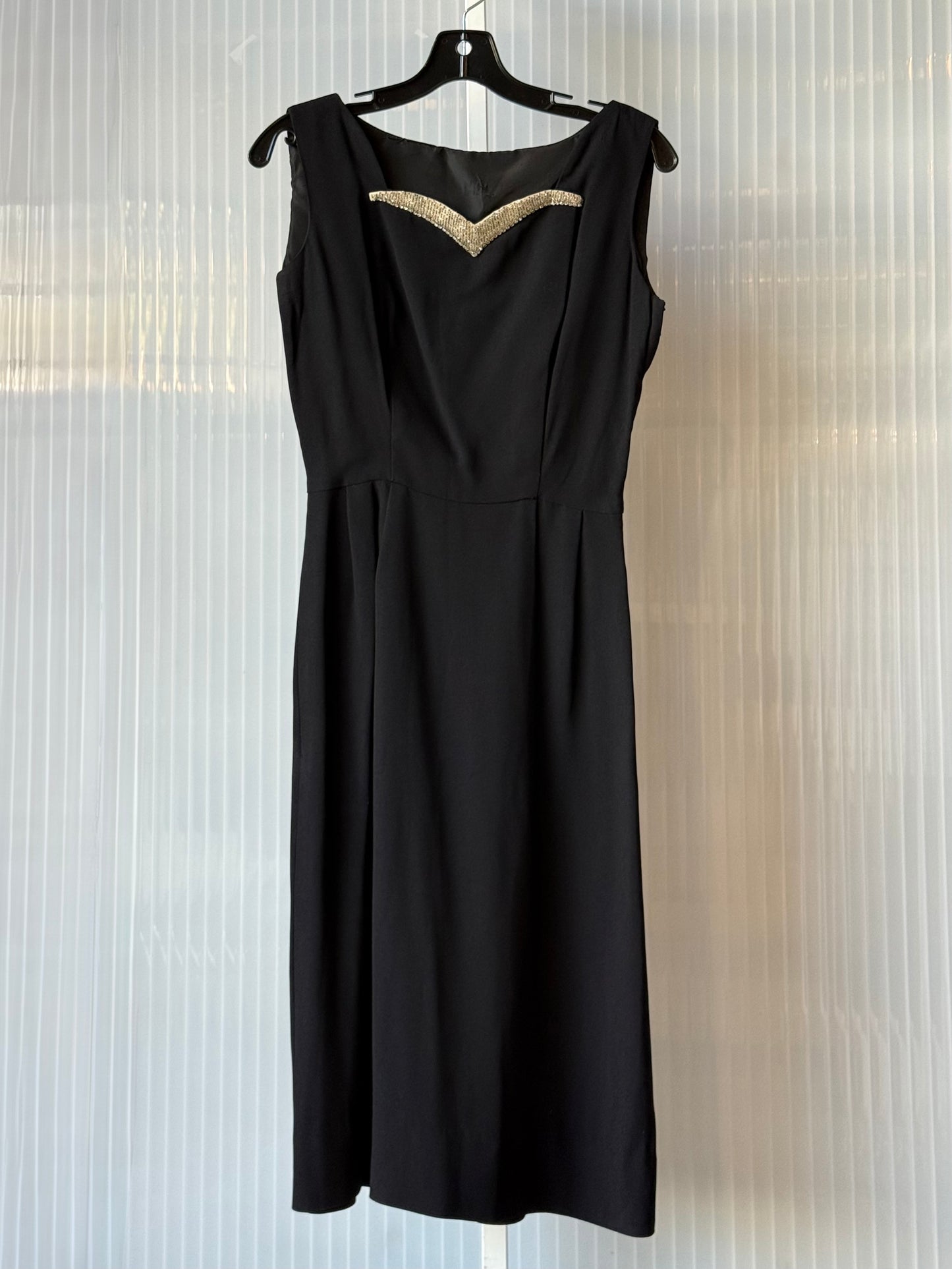 1950s Silver Beaded Black Bolero & Dress Set
