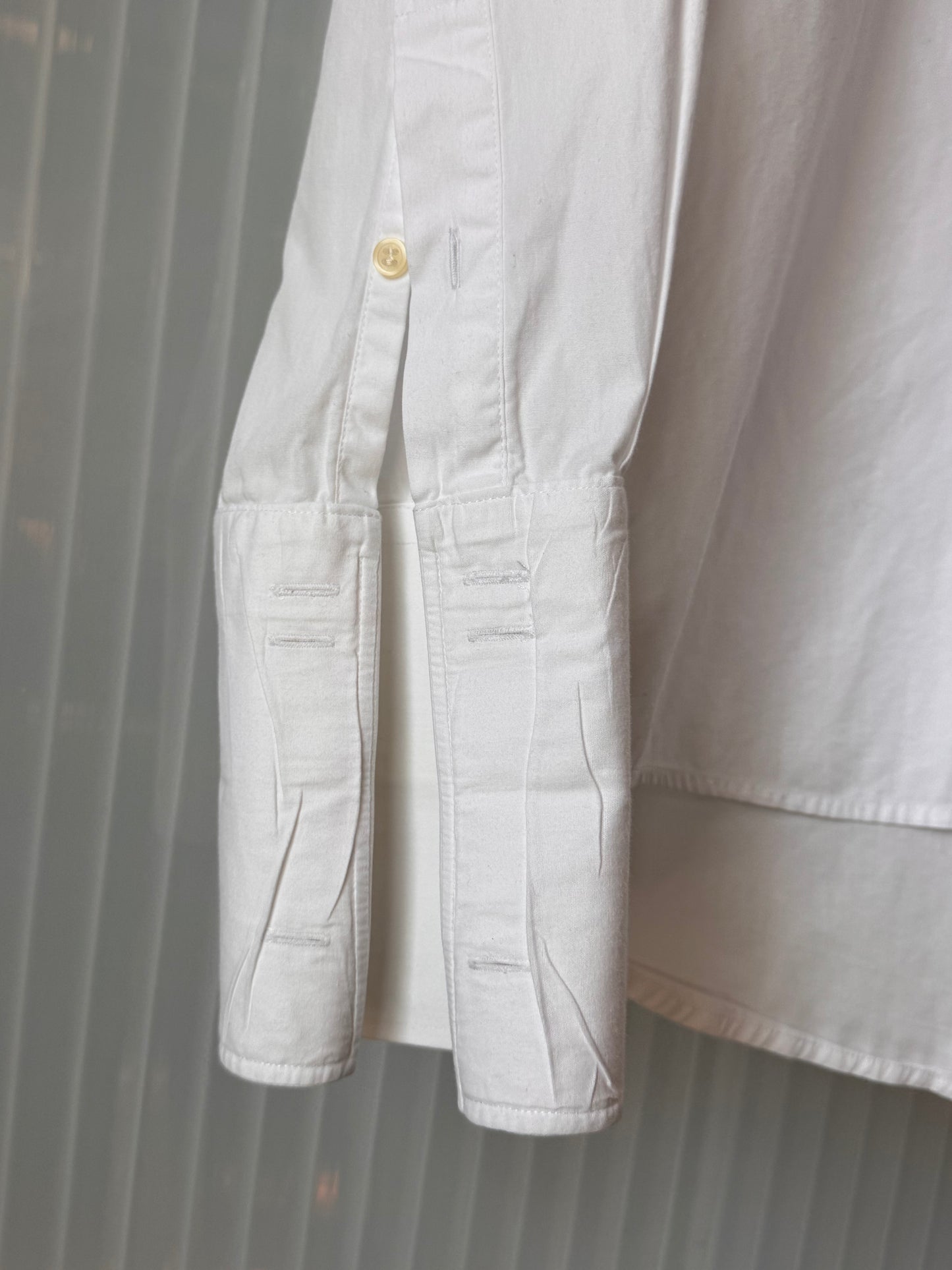 2000s White Christian Dior Button-Up Long Sleeve French Cuff Shirt