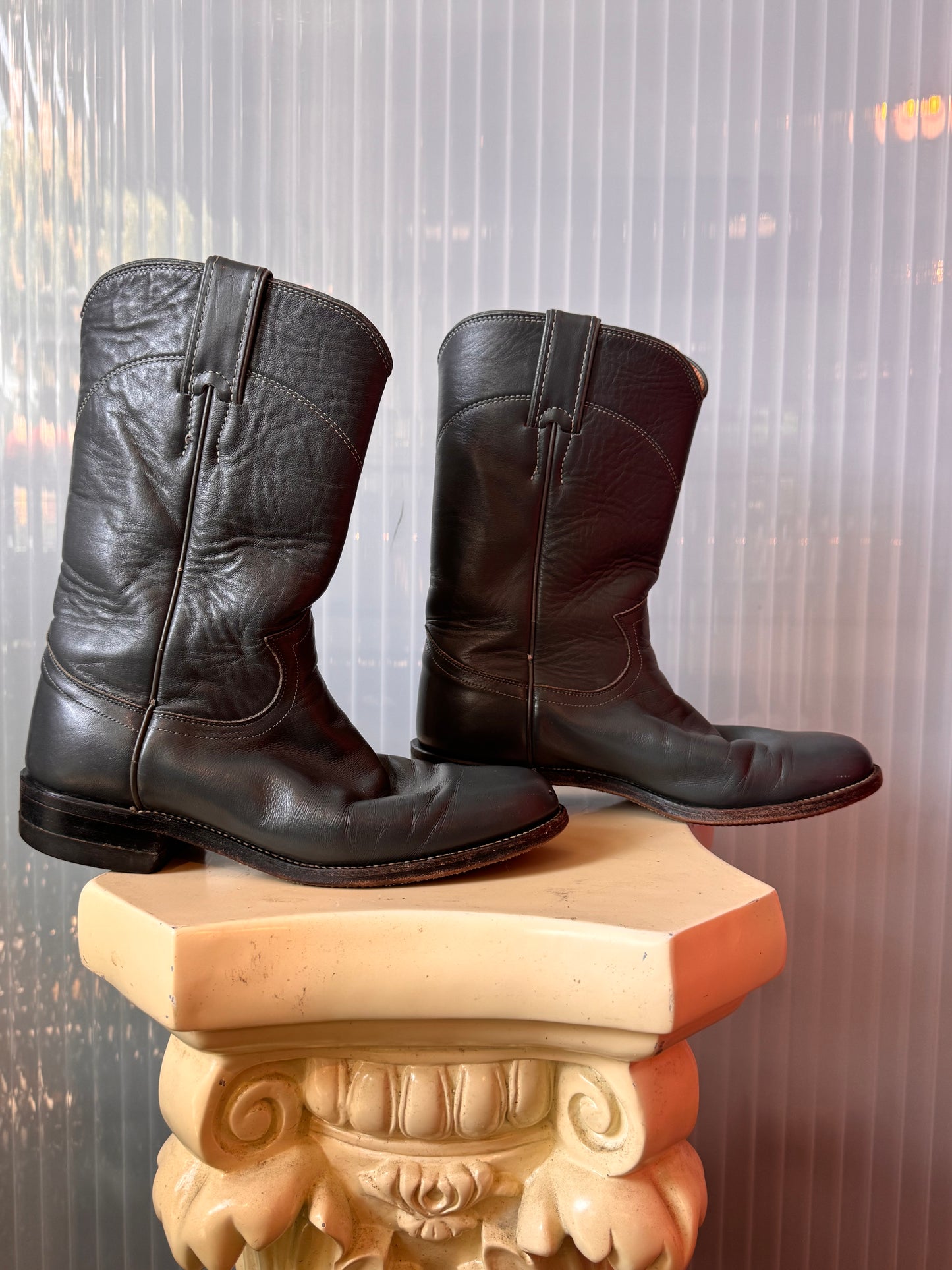 Justin Gray Leather Western Boots