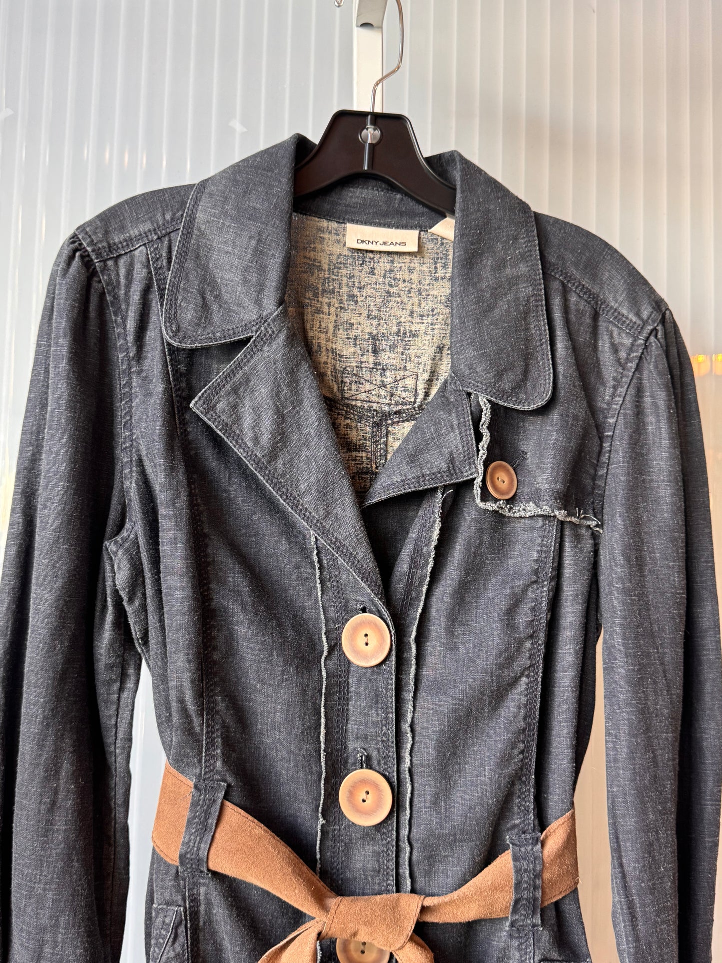 1990s DKNY Denim Button-Up Trench Dress