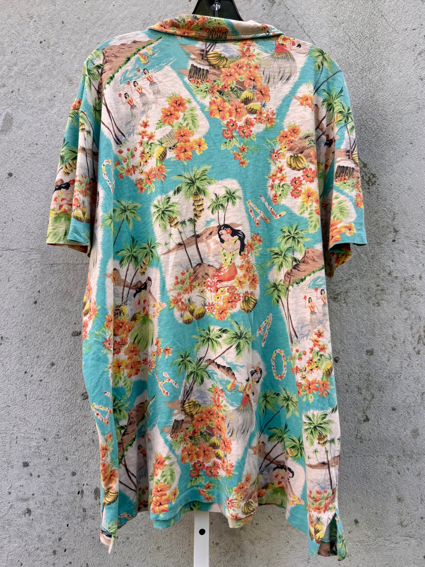 2000s Polo Ralph Lauren Blue Retro Hawaiian Shirt