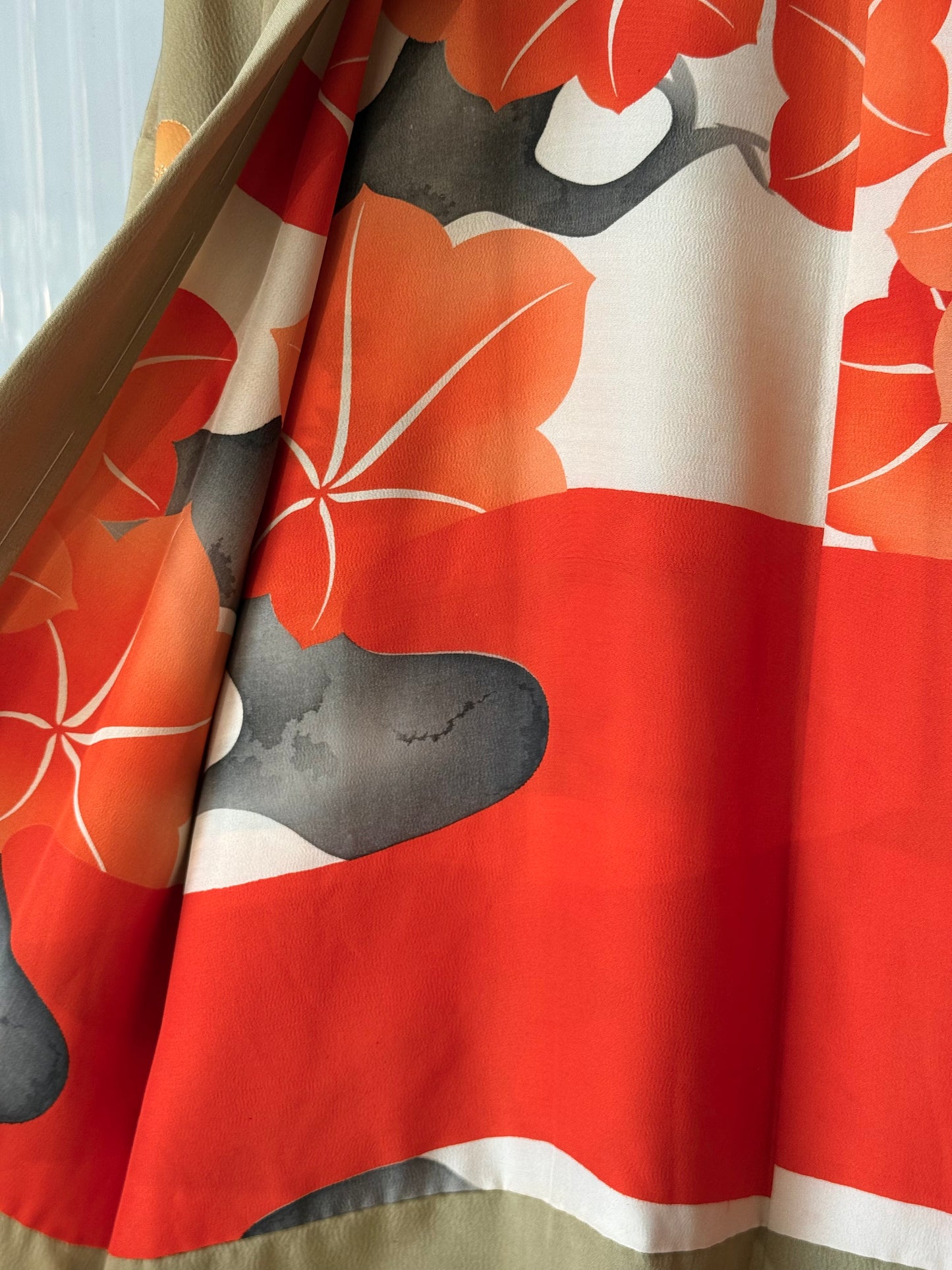 Sage & Pink Haori w/ Bright Orange Accents