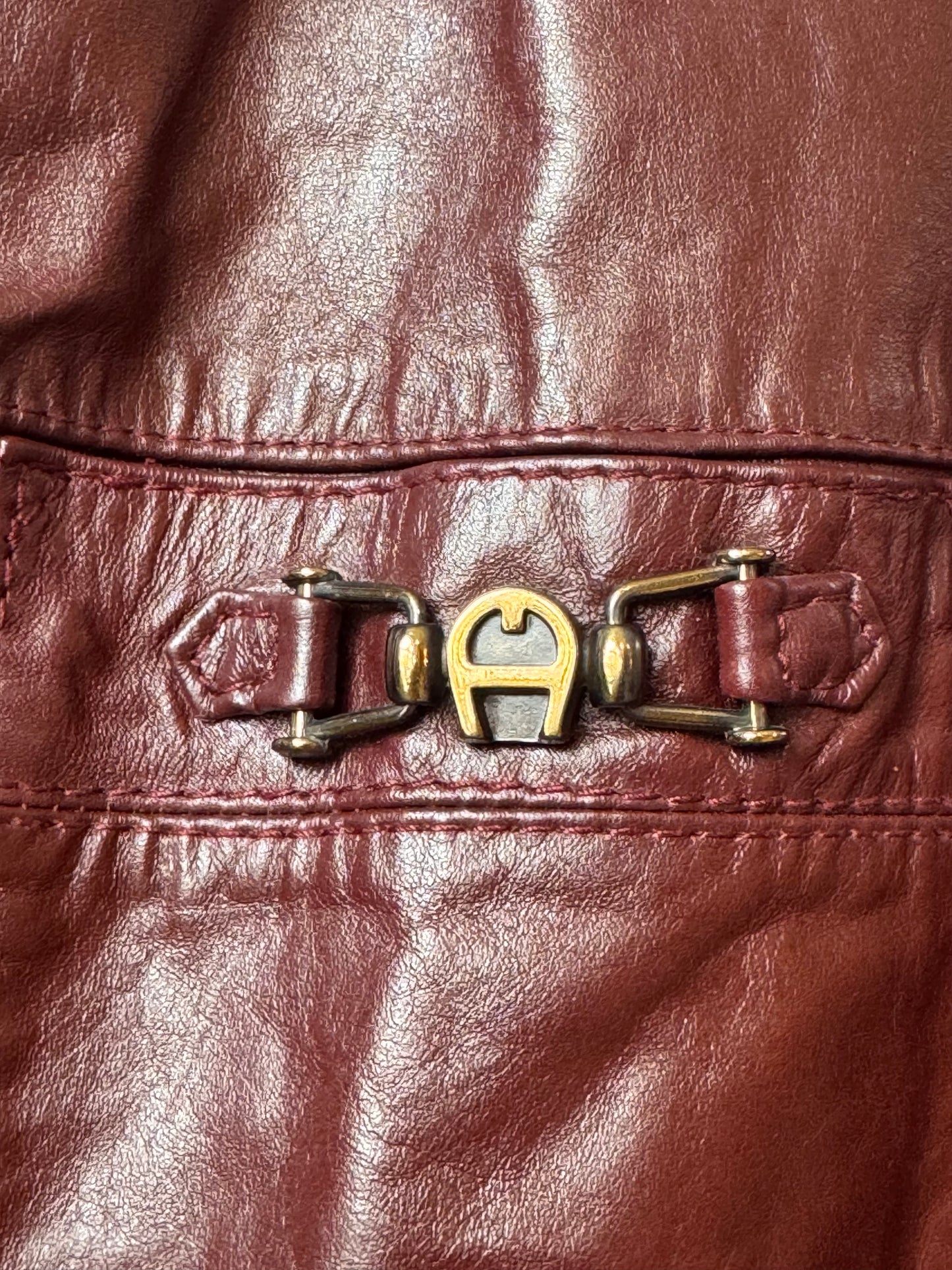 1970s Etienne Aigner Burgundy Leather Jacket